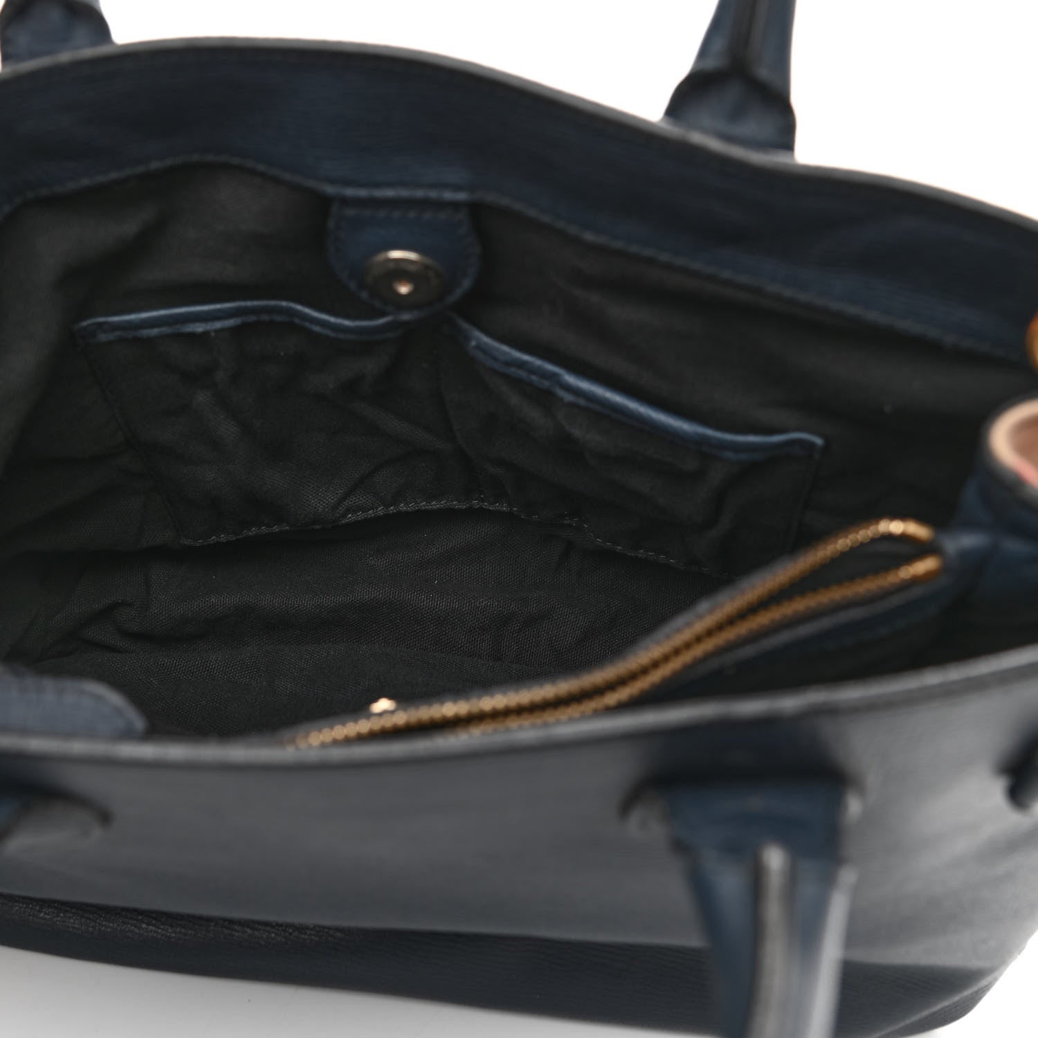 Burberry Grainy Calfskin House Check Medium Banner Tote Ink Blue 4 of 16