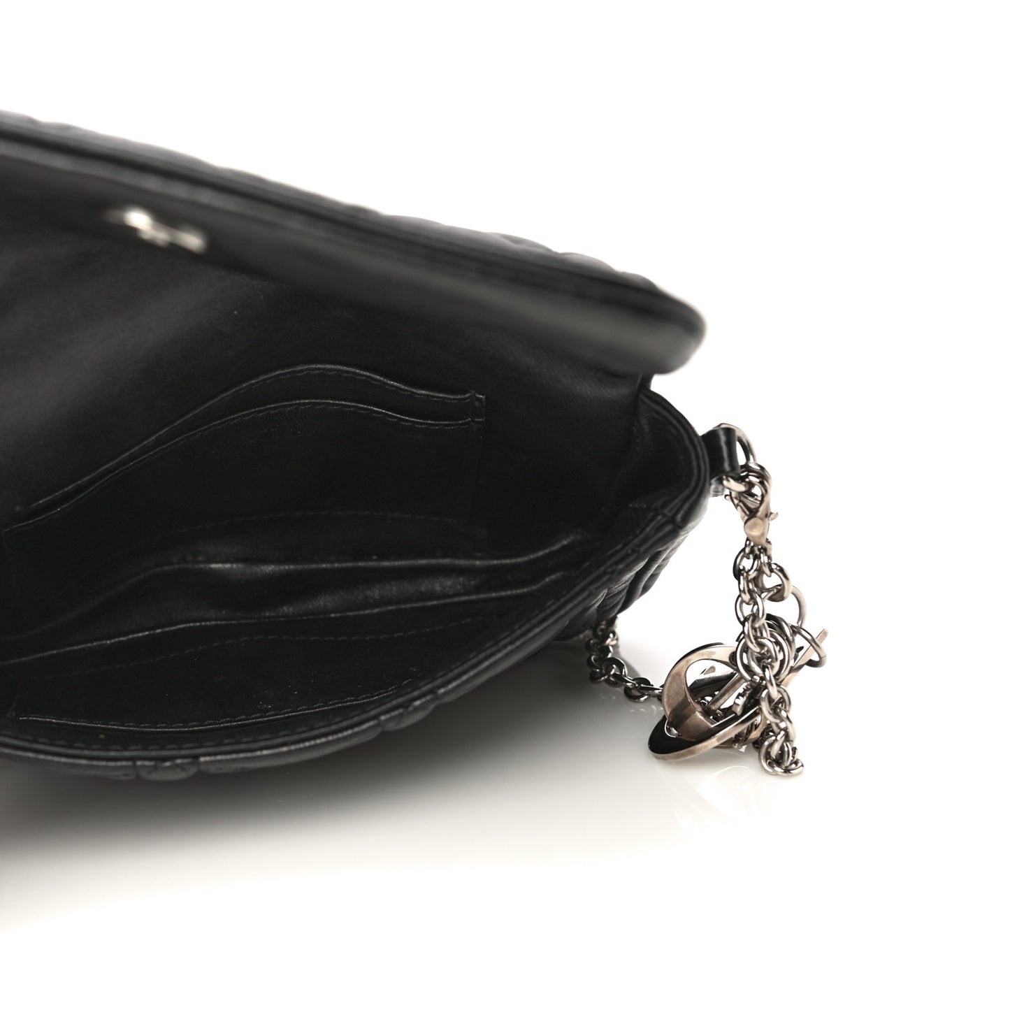 Lambskin Cannage Lady Dior Pochette Black