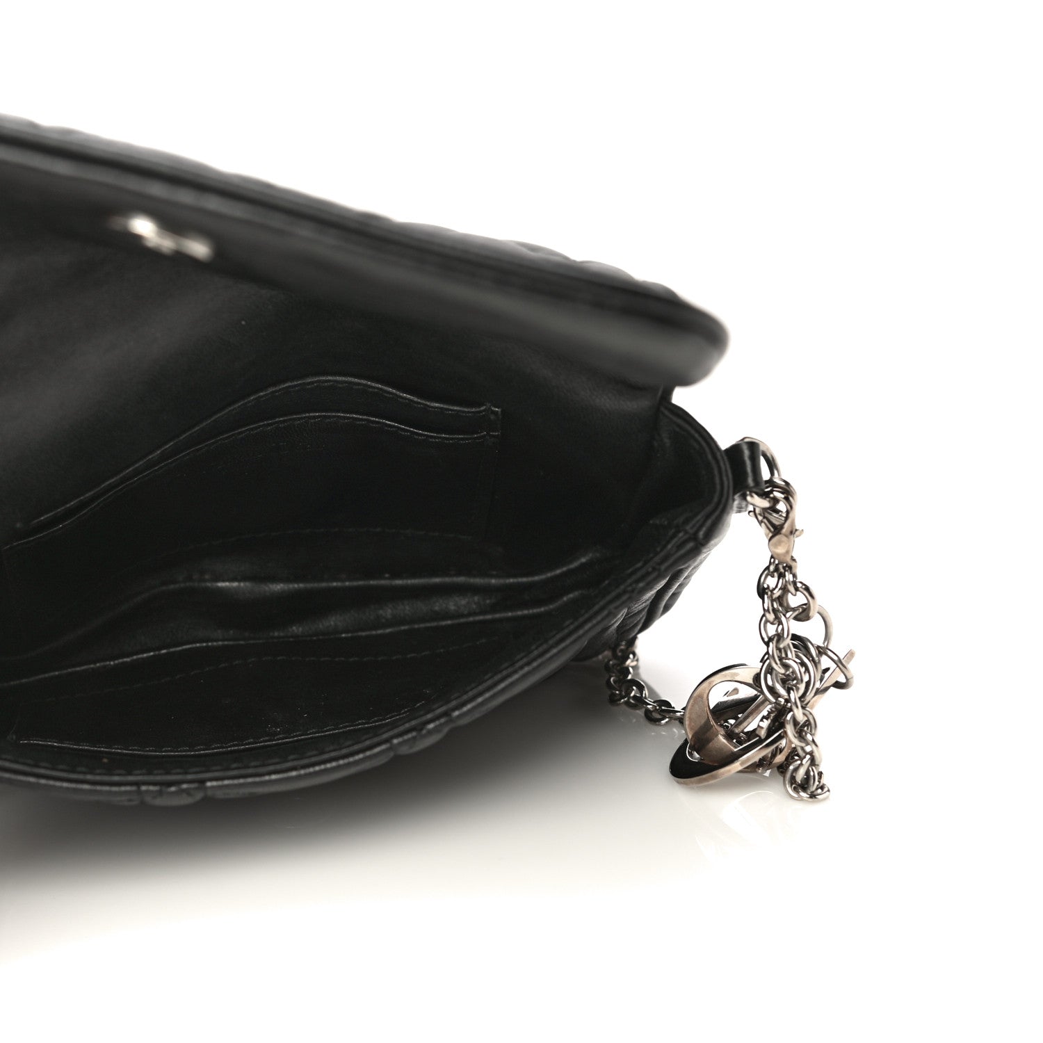 Christian Dior Lambskin Cannage Lady Dior Pochette Black 9 of 15
