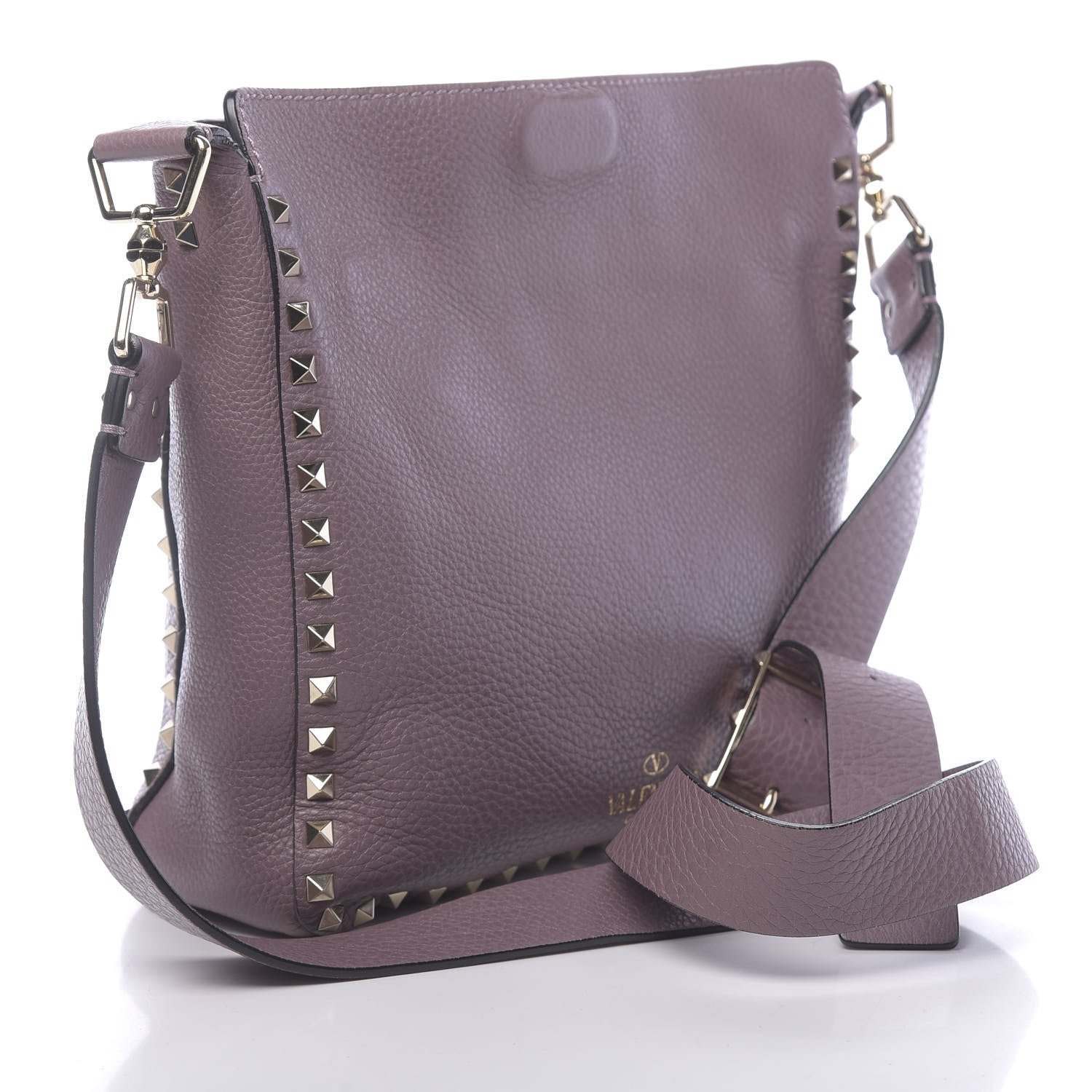 Valentino Garavani Pebbled Calfskin Small Rockstud Flip-Lock Messenger Bag Dark Mauve 3 of 9