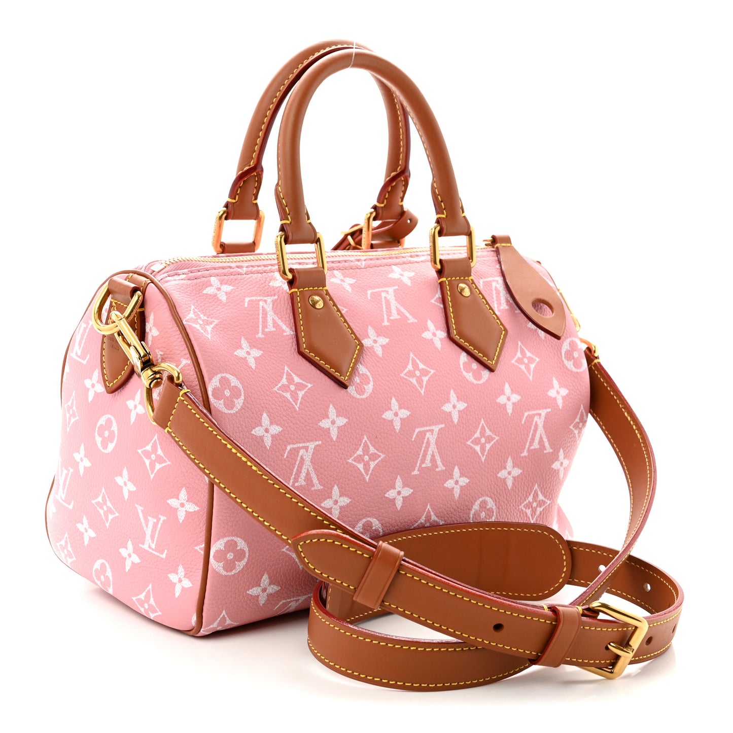 Calfskin Monogram Speedy P9 Bandouliere 25 Pink Sakura