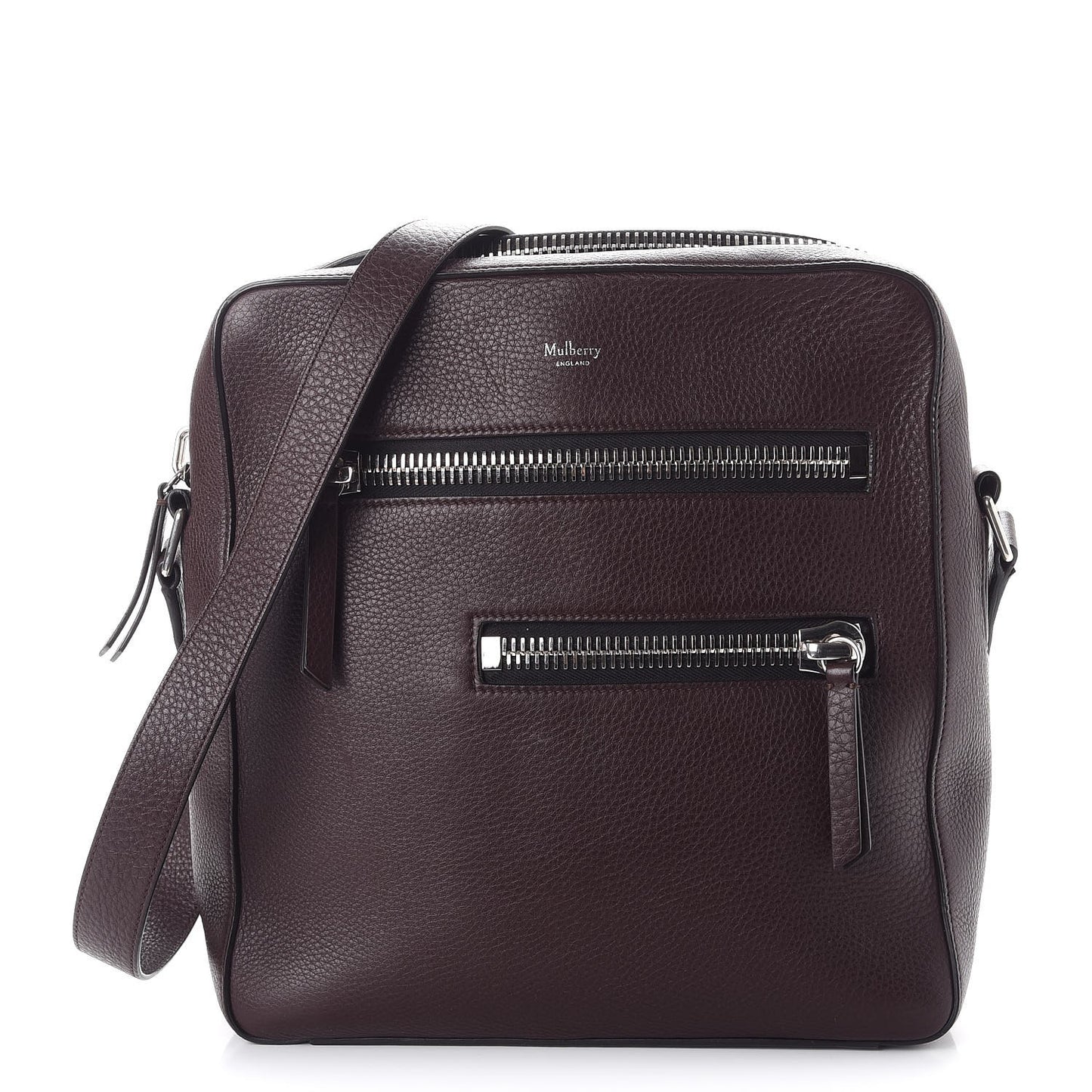 Grained Calfskin Small Kenrick Reporter Chocolate