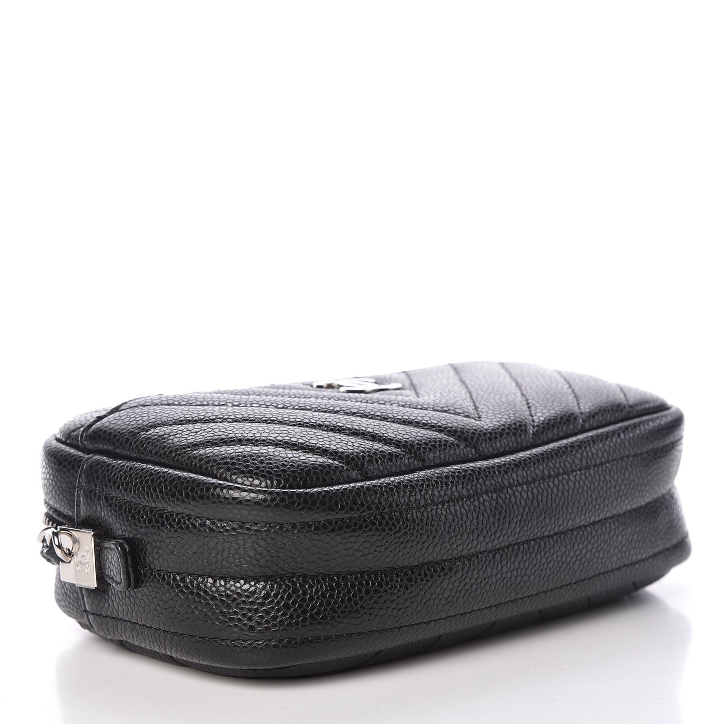 Caviar Chevron Quilted Camera Case Black