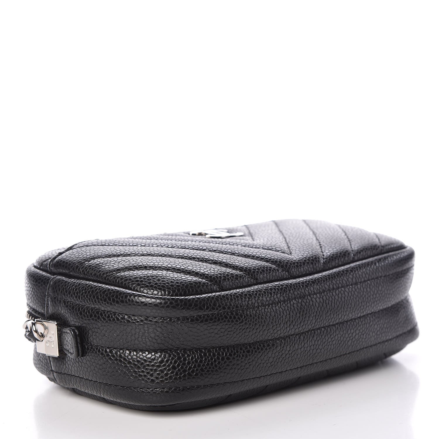 Chanel Caviar Chevron Quilted Camera Case Black 4 of 9