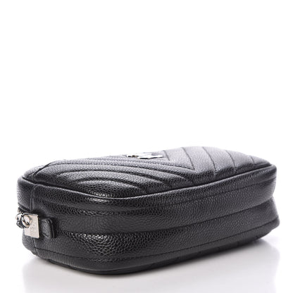 Chanel Caviar Chevron Quilted Camera Case Black 4 of 9