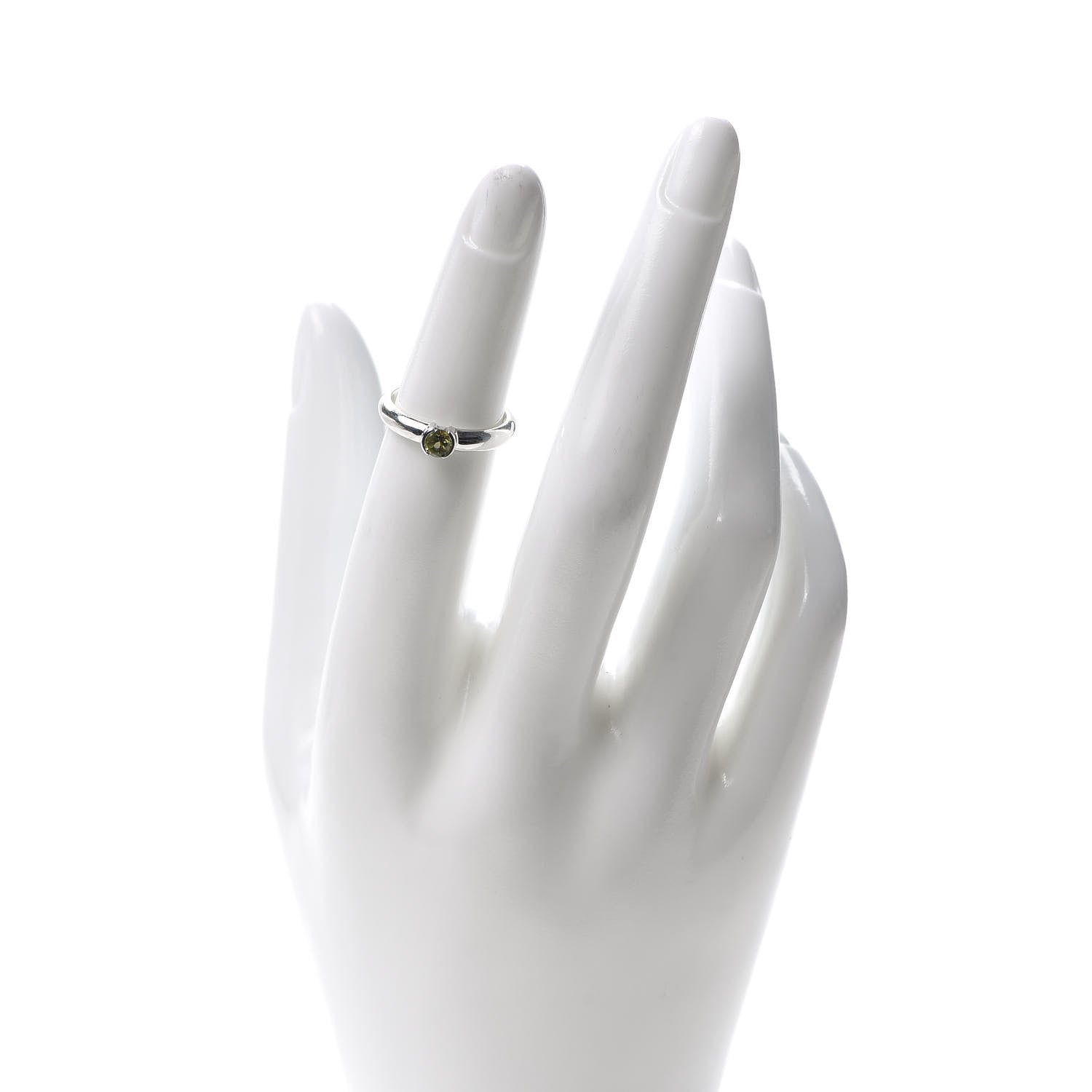 Tiffany Sterling Silver Peridot Stacking Ring 48 4.5 2 of 4