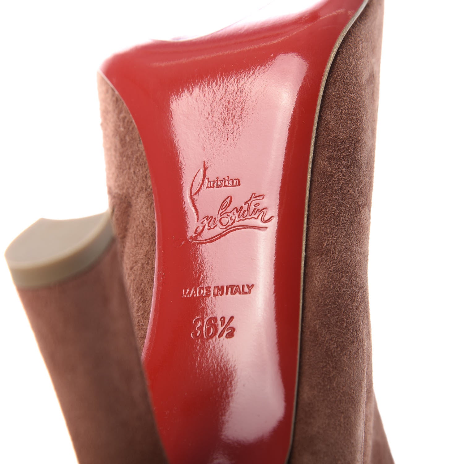 Christian Louboutin Veau Velours Eleonor 85 Ankle Boots 36.5 Ecorce 7 of 9