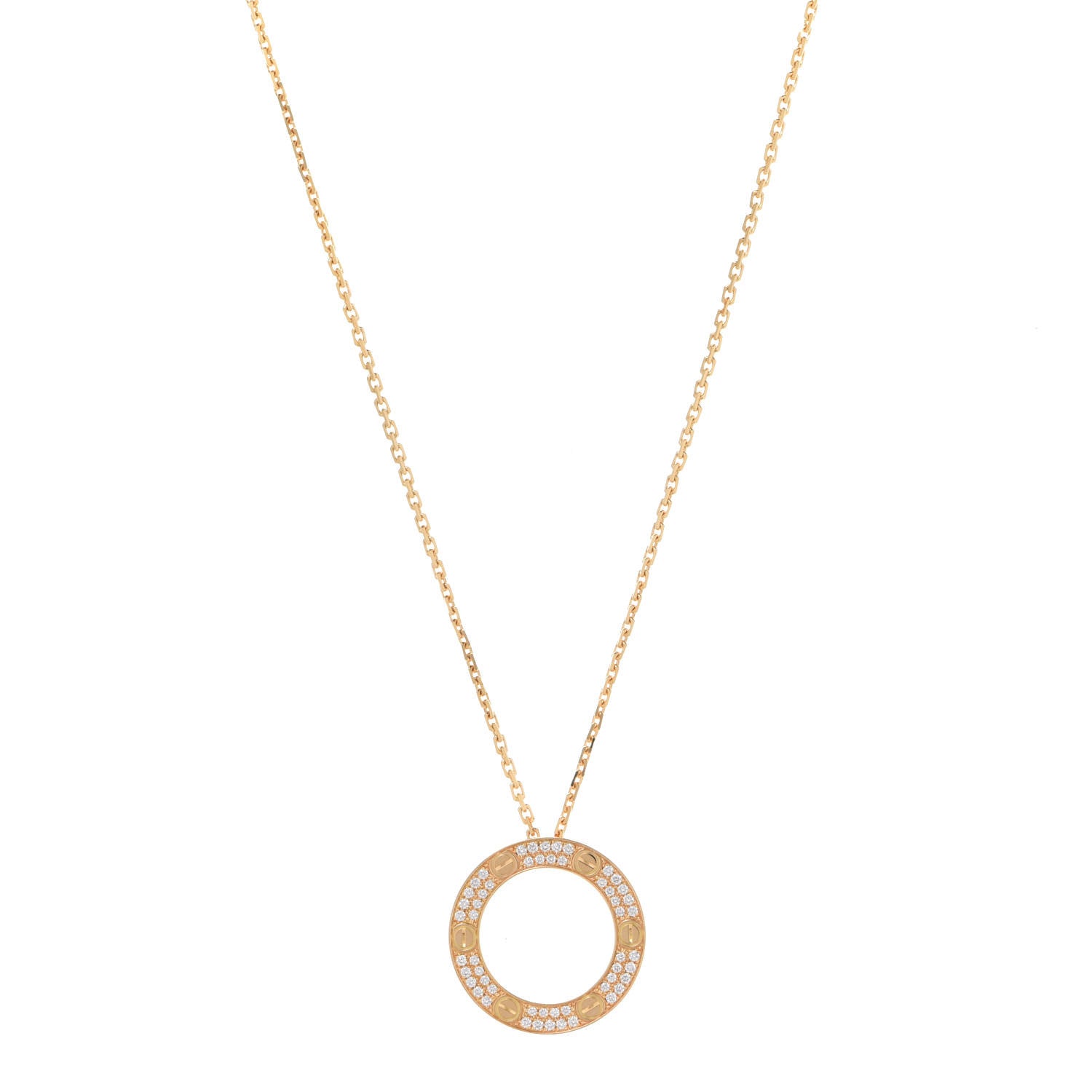 Cartier 18K Yellow Gold Diamond LOVE Paved Necklace 1 of 8