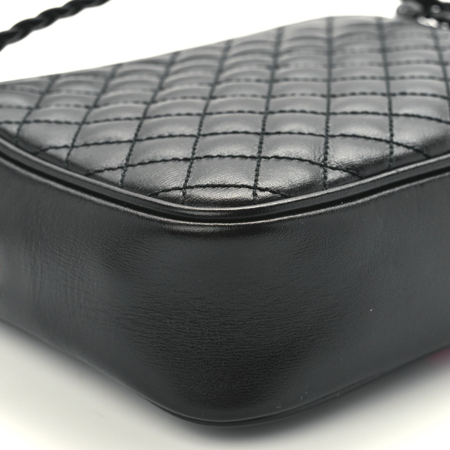 Gucci Calfskin Trapuntata Web Mini GG Shoulder Bag Black 10 of 10