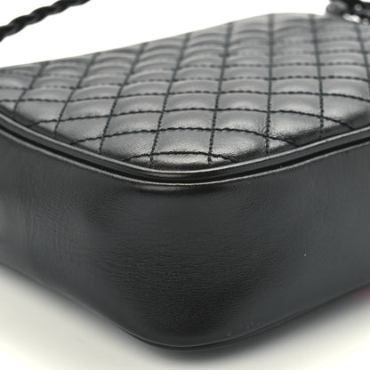 Gucci Calfskin Trapuntata Web Mini GG Shoulder Bag Black 10 of 10