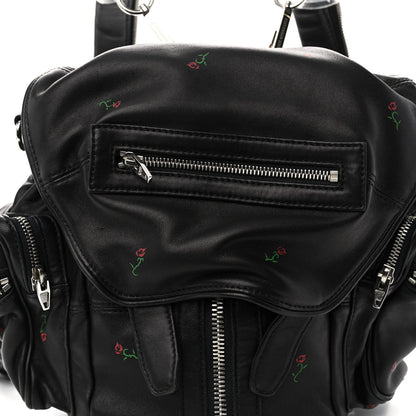 Alexander Wang Lambskin Rose Studded Mini Marti Convertible Backpack Black Rhodium Hardware 7 of 9