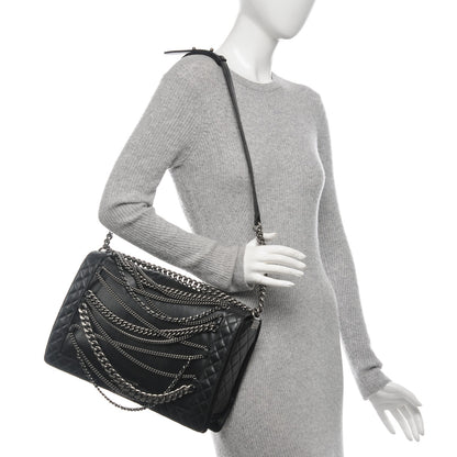Chanel Calfskin Enchained XL Boy Flap Black 2 of 7