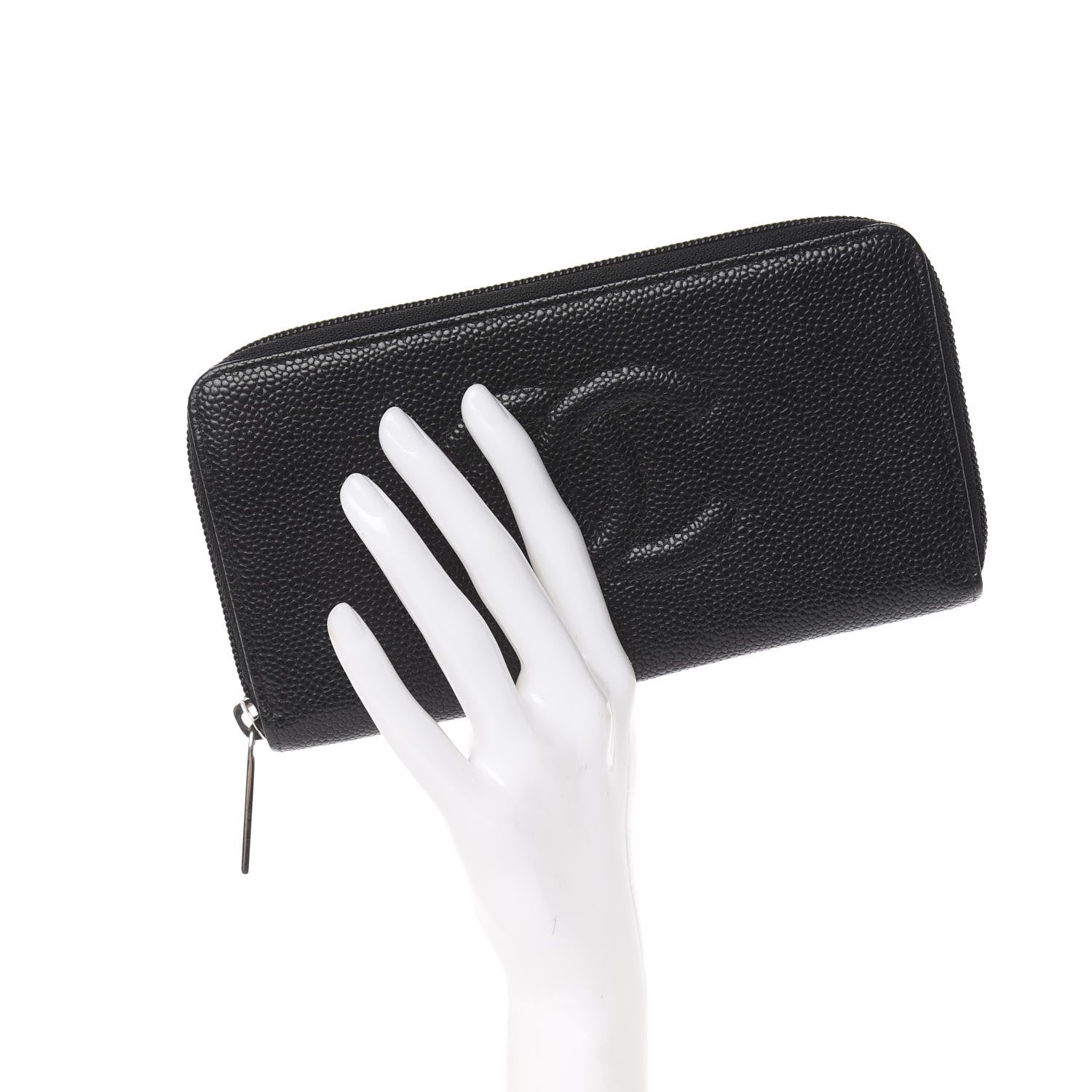 Chanel Caviar Timeless CC Large Gusset Zip Around Wallet Black 2 of 8