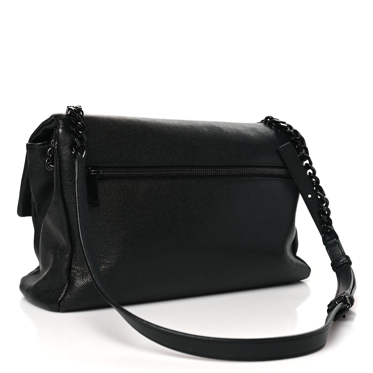 Grain De Poudre Medium West Hollywood Monogram Fold-Over Black