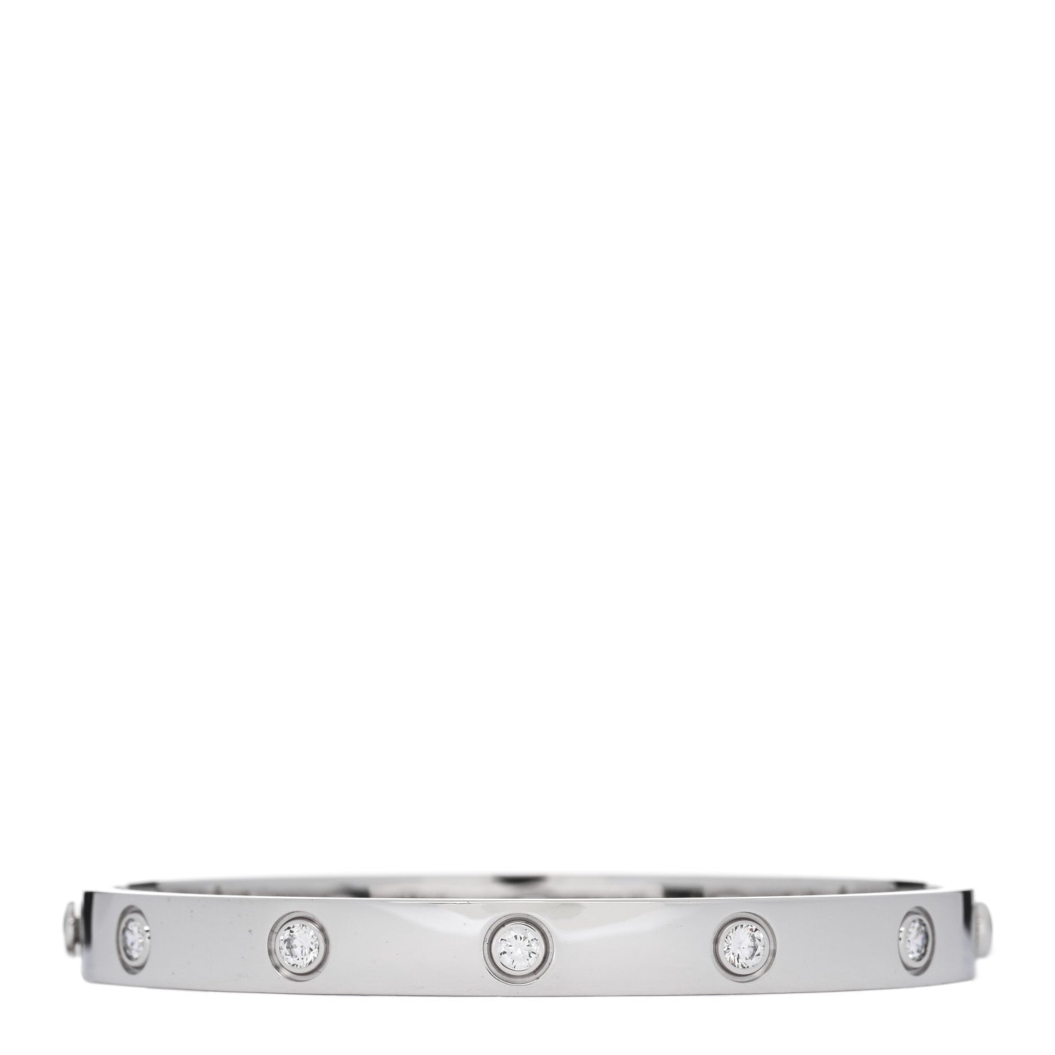 Cartier 18K White Gold 10 Diamond LOVE Bracelet 2 of 8