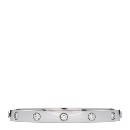 Cartier 18K White Gold 10 Diamond LOVE Bracelet 2 of 8