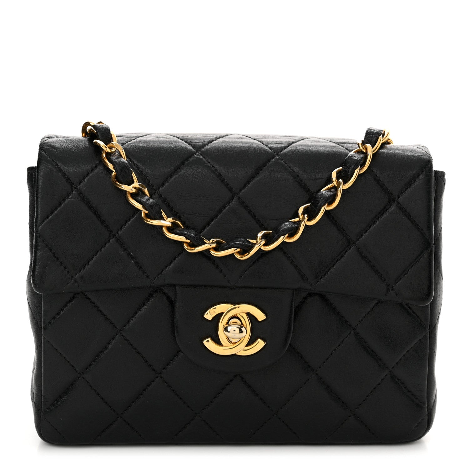 Chanel Lambskin Quilted Mini Square Flap Black 1 of 13