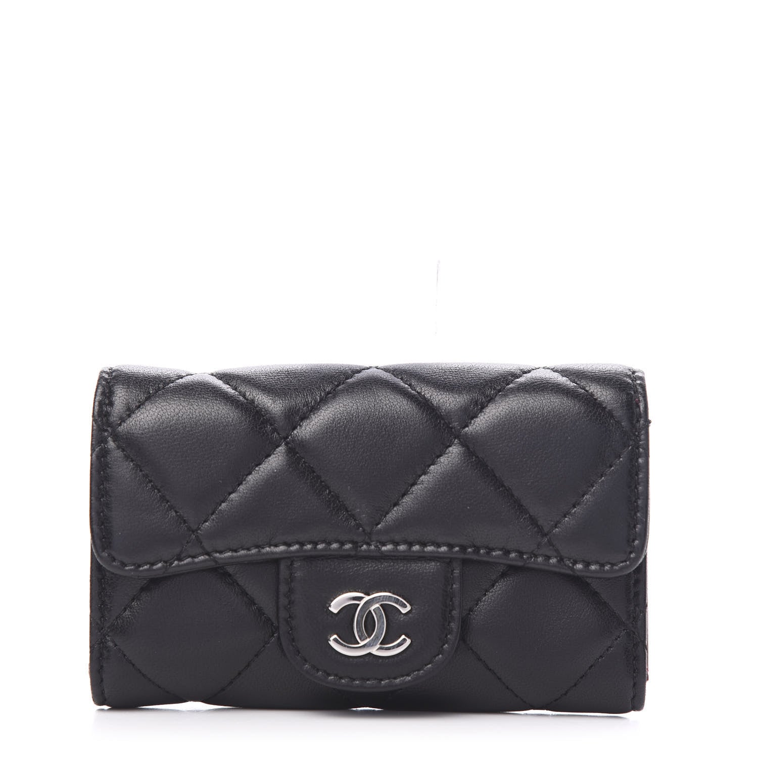 Chanel Lambskin Quilted 6 Key Holder Black 1 of 8