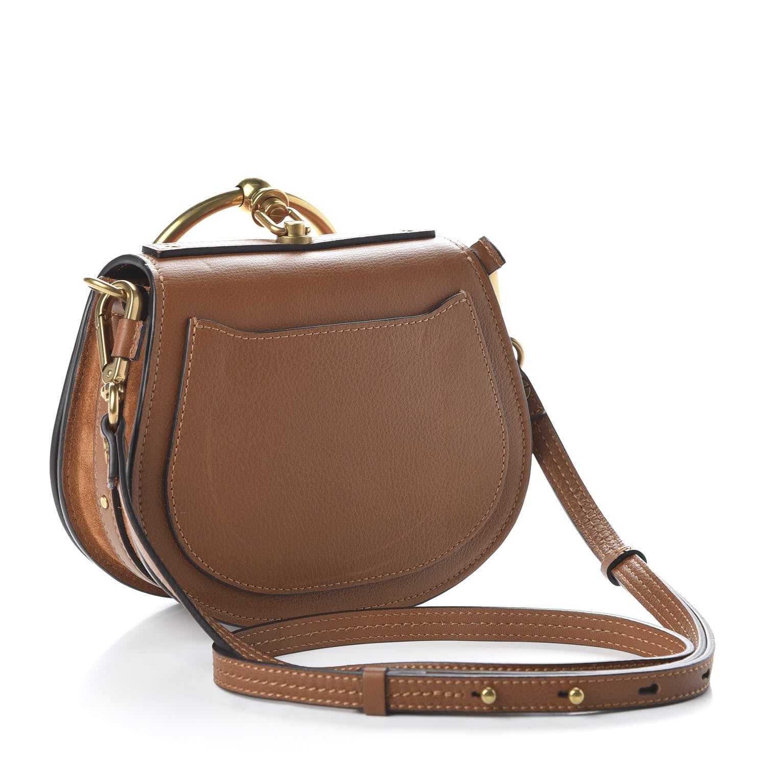 Chloe Calfskin Suede Small Nile Bracelet Bag Caramel 3 of 10