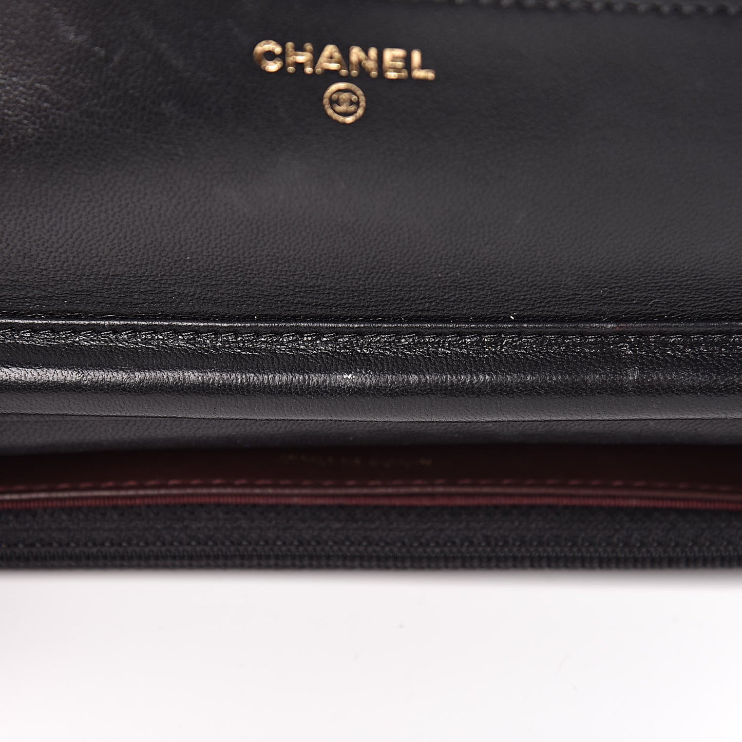Lambskin Quilted Wallet On Chain WOC Black