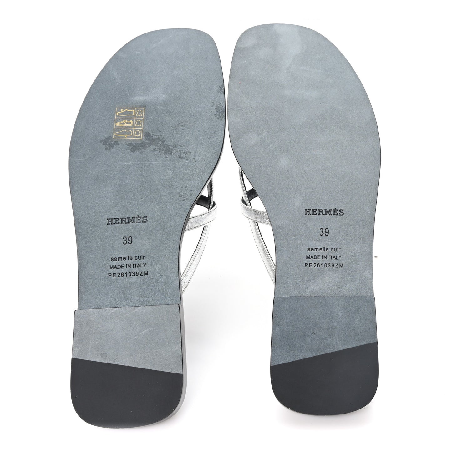 Metallic Goatskin Miss Sandals 39 Gris Argente