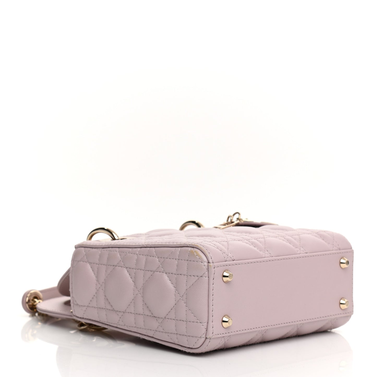 Metallic Lambskin Cannage Mini Lady Dior Lotus