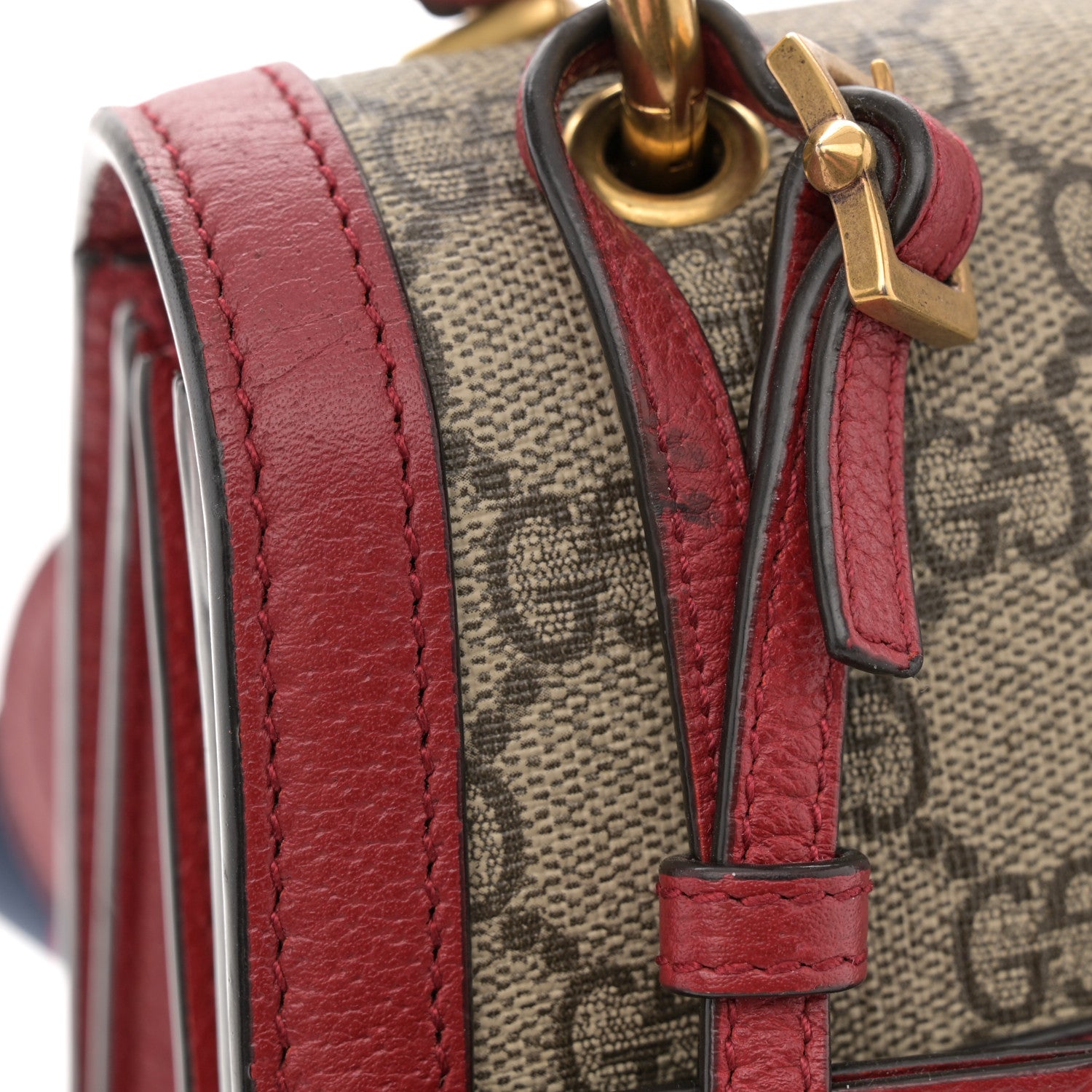 Gucci GG Supreme Monogram Small Queen Margaret Top Handle Bag Red 12 of 13
