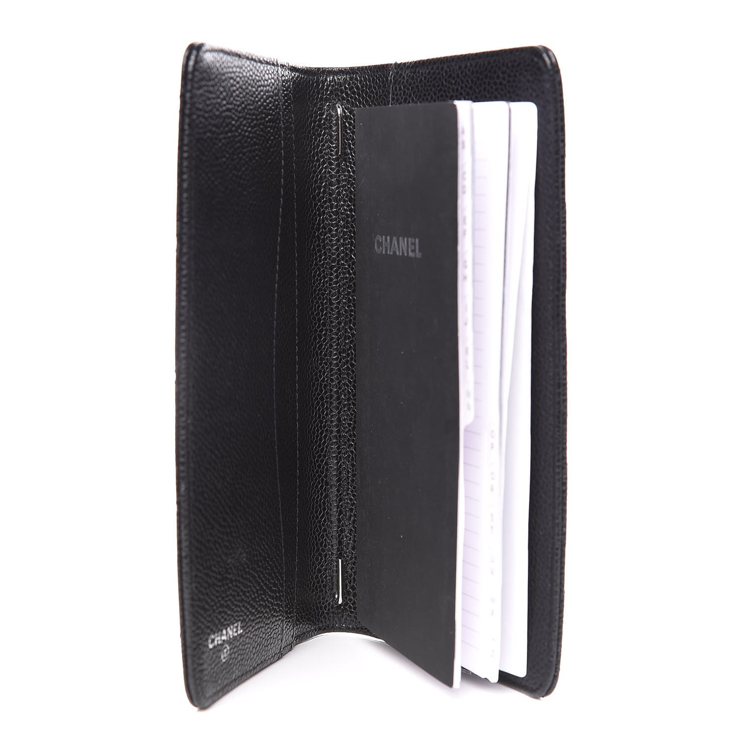 Caviar Quilted Medium Agenda Cover Black
