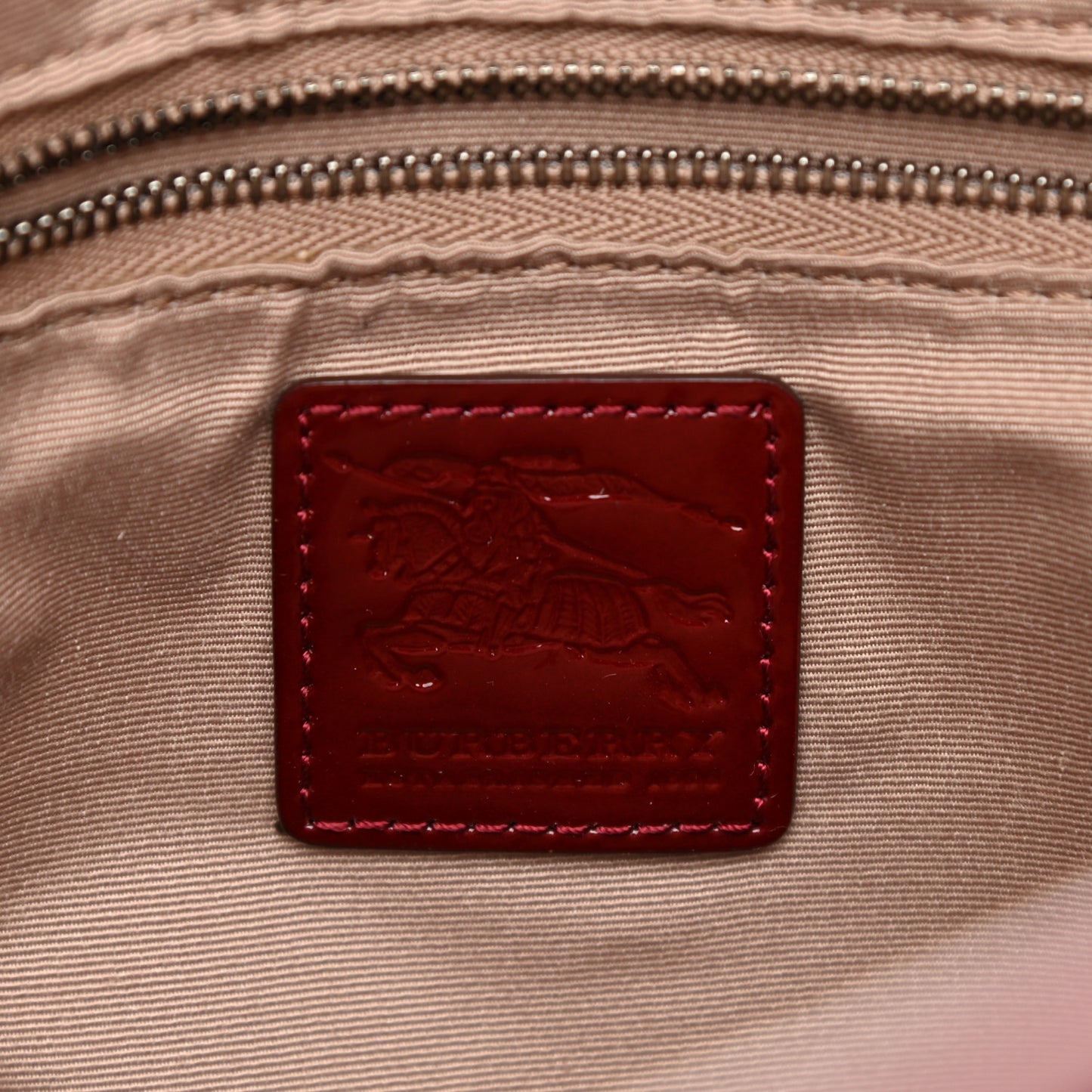 Patent Nova Check Medium Denham Tote Dark Red