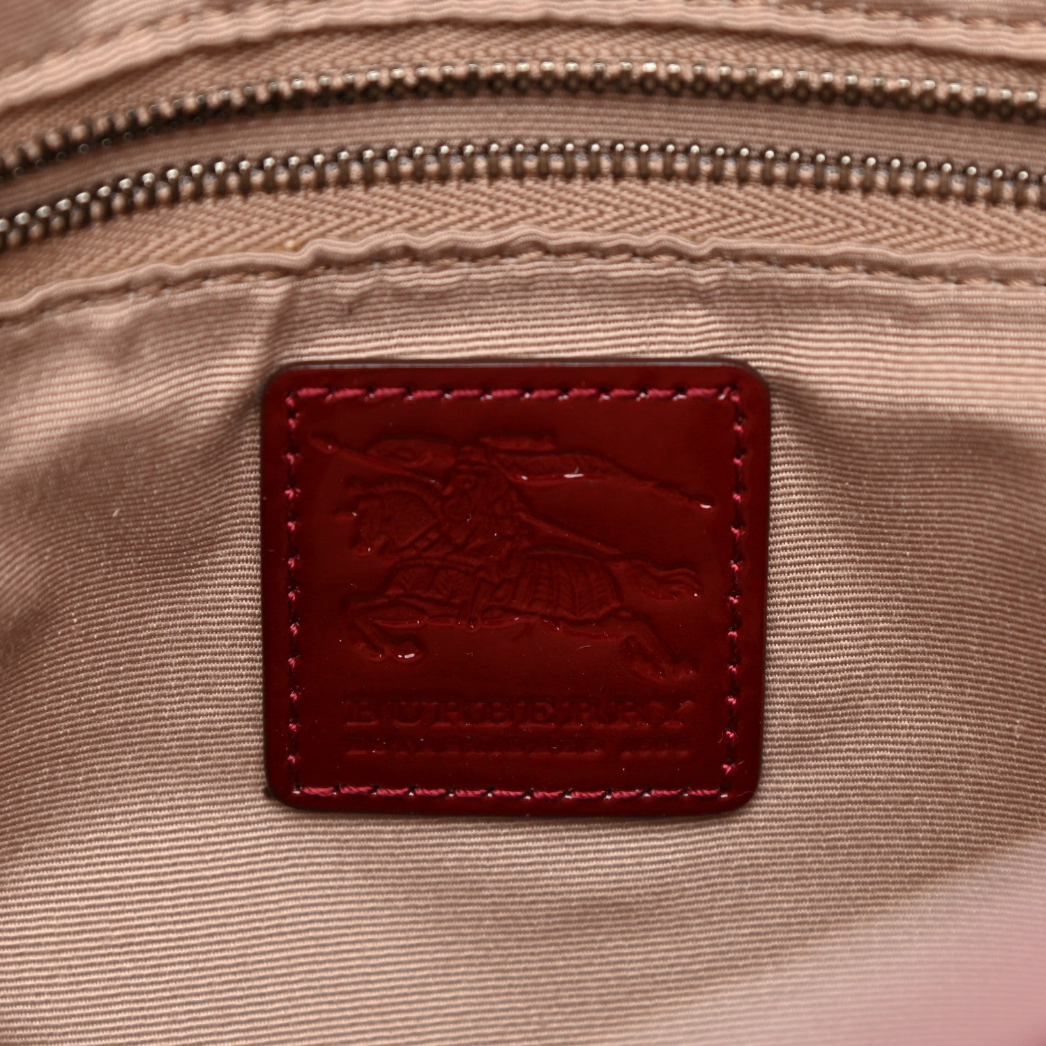 Burberry Patent Nova Check Medium Denham Tote Dark Red 6 of 11