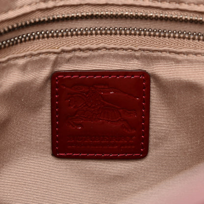 Burberry Patent Nova Check Medium Denham Tote Dark Red 6 of 11