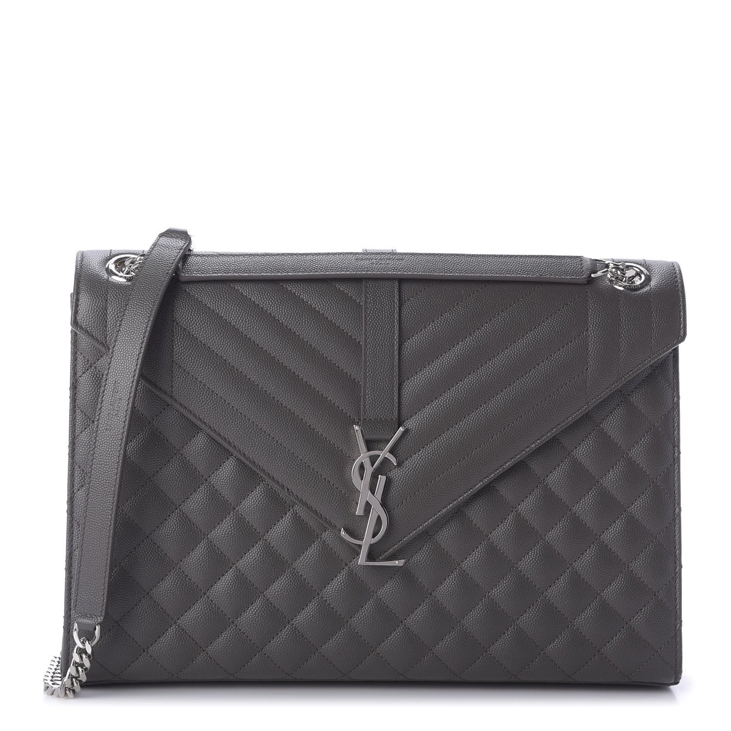 Grain De Poudre Large Tri-Quilt Monogram Satchel Fog