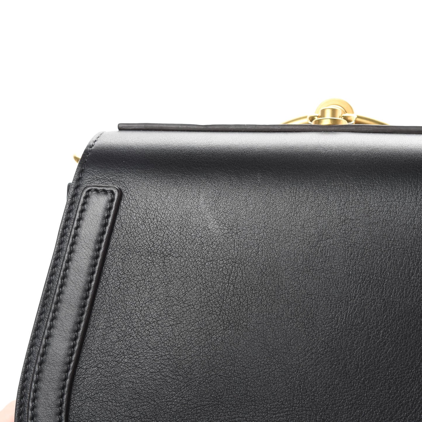 Calfskin Suede Medium Nile Bracelet Bag Black
