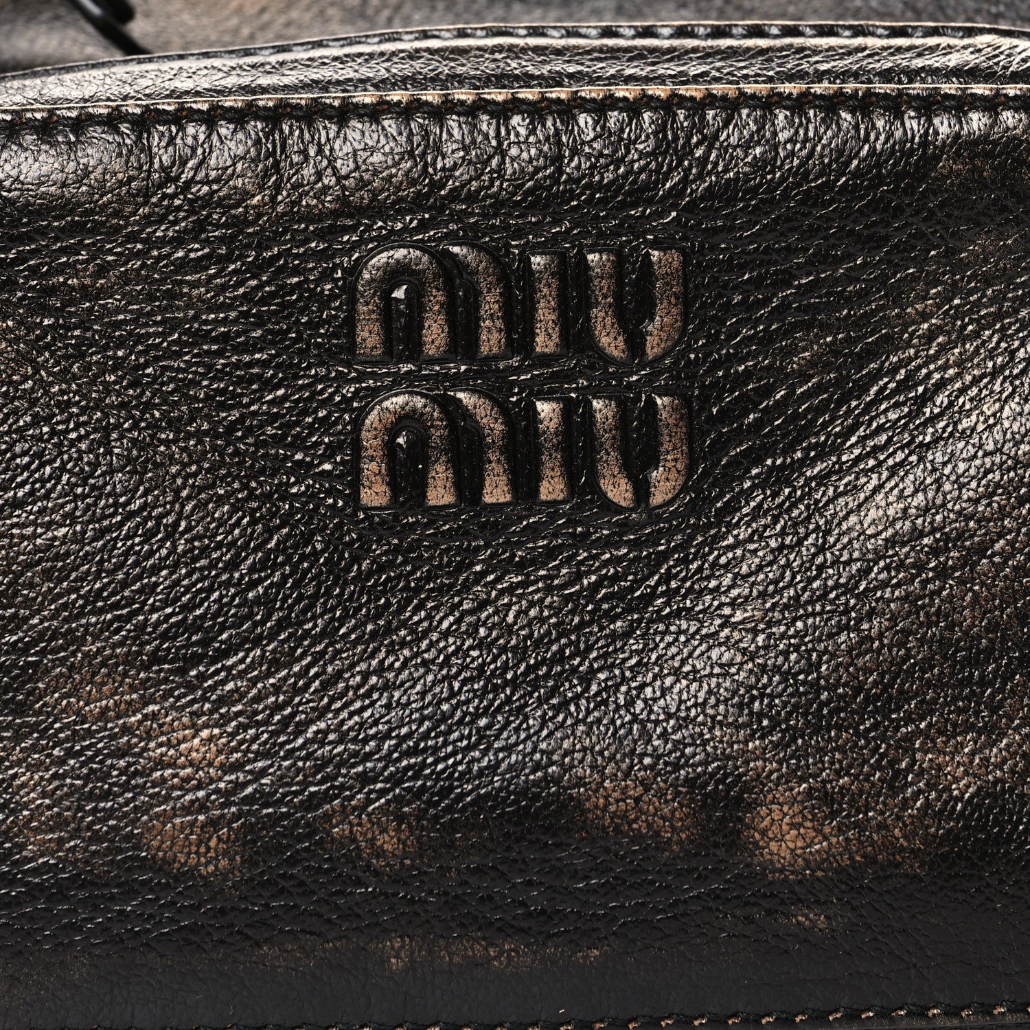 Miu Miu Distressed Nappa Pocket Bag Sand Coffee 7 of 9