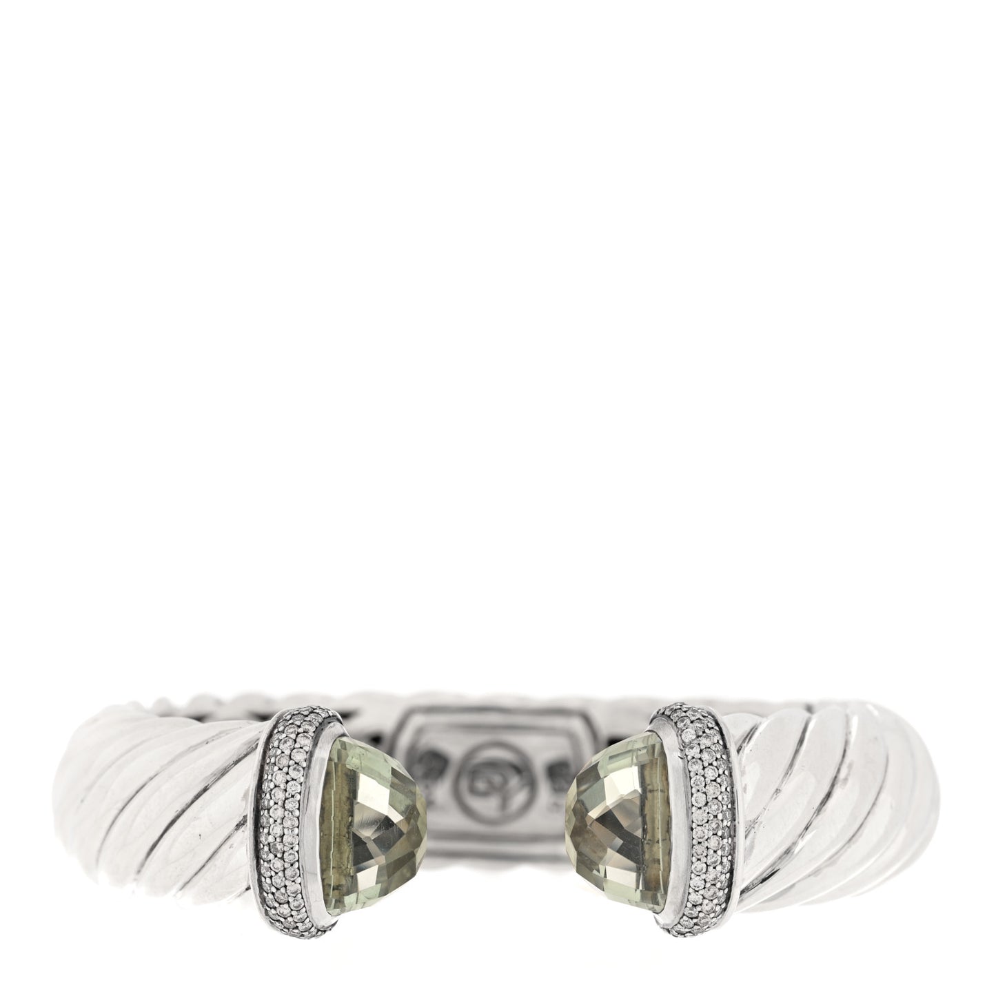Sterling Silver Prasiolite Diamond 15mm Waverly Bracelet