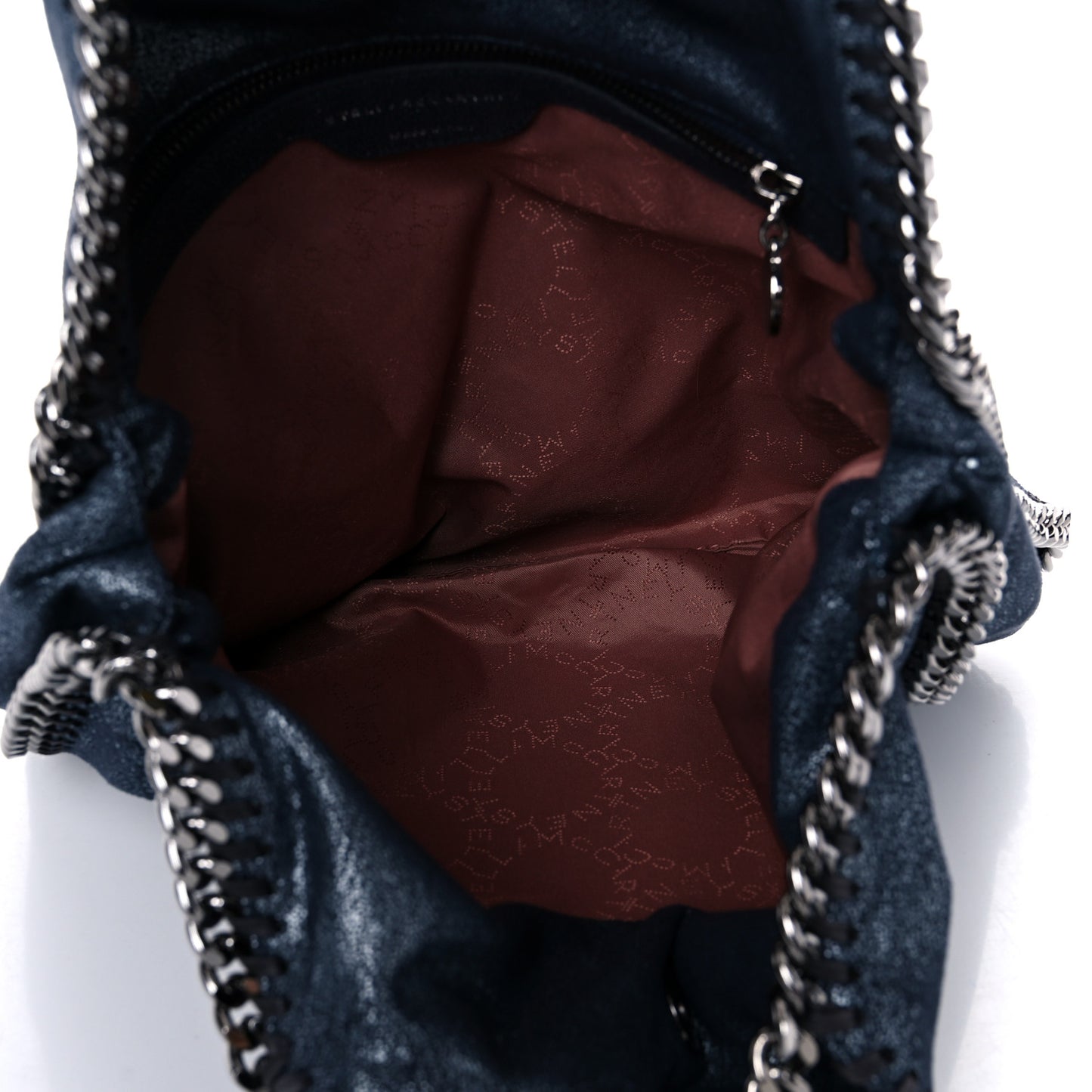 Metallic Shaggy Deer Small Falabella Tote Navy