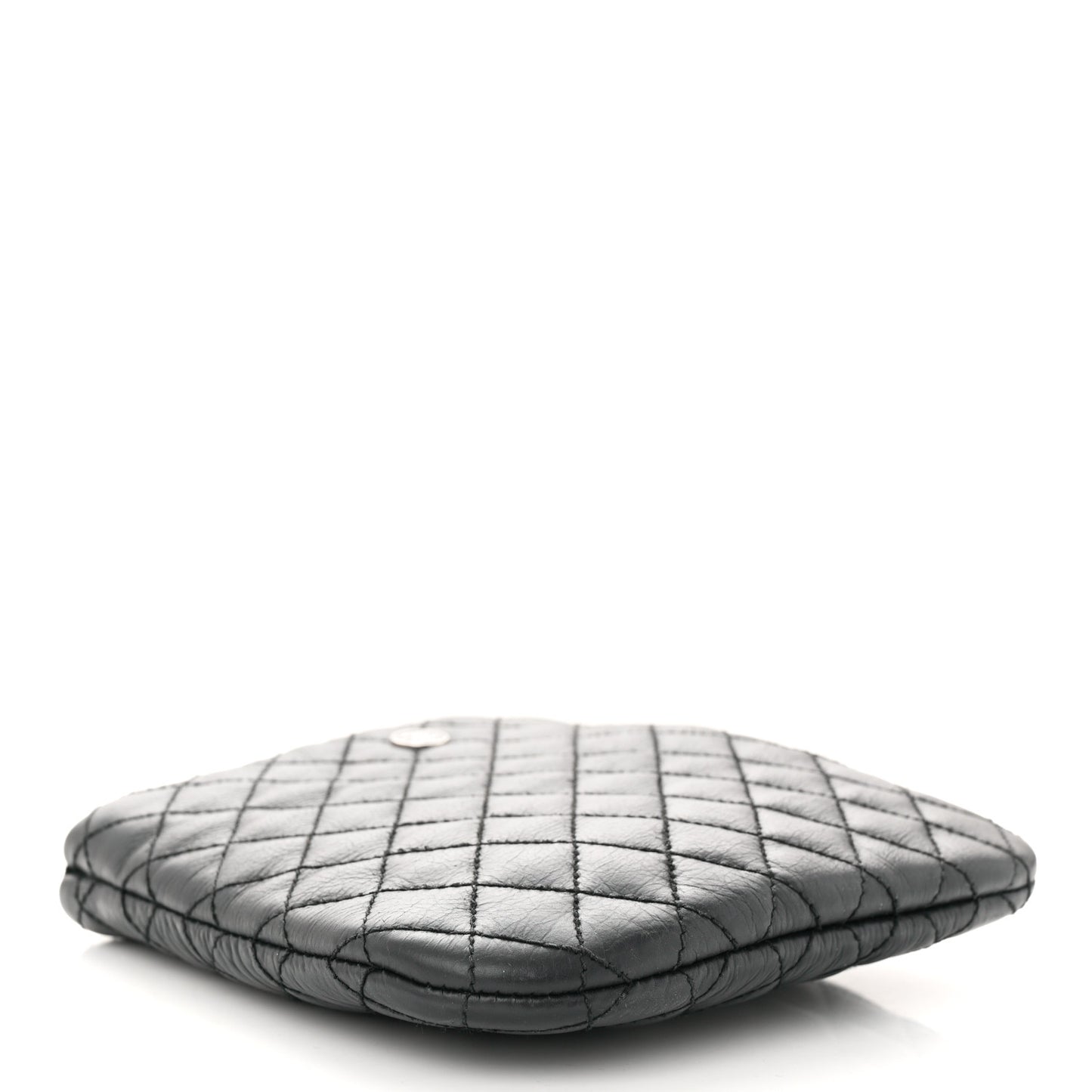 Aged Calfskin Quilted Crossbody Bag Black