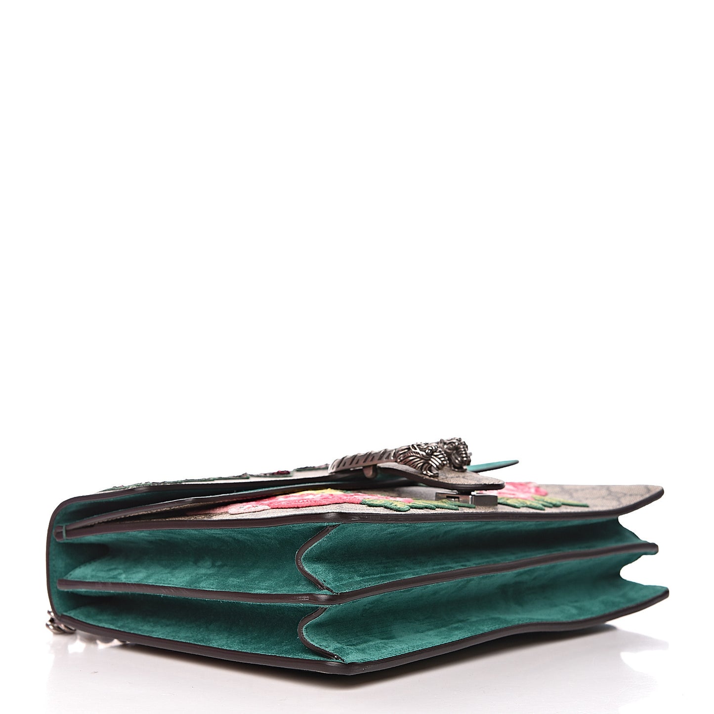 GG Supreme Monogram Embroidered Medium Dionysus Shoulder Bag Emerald