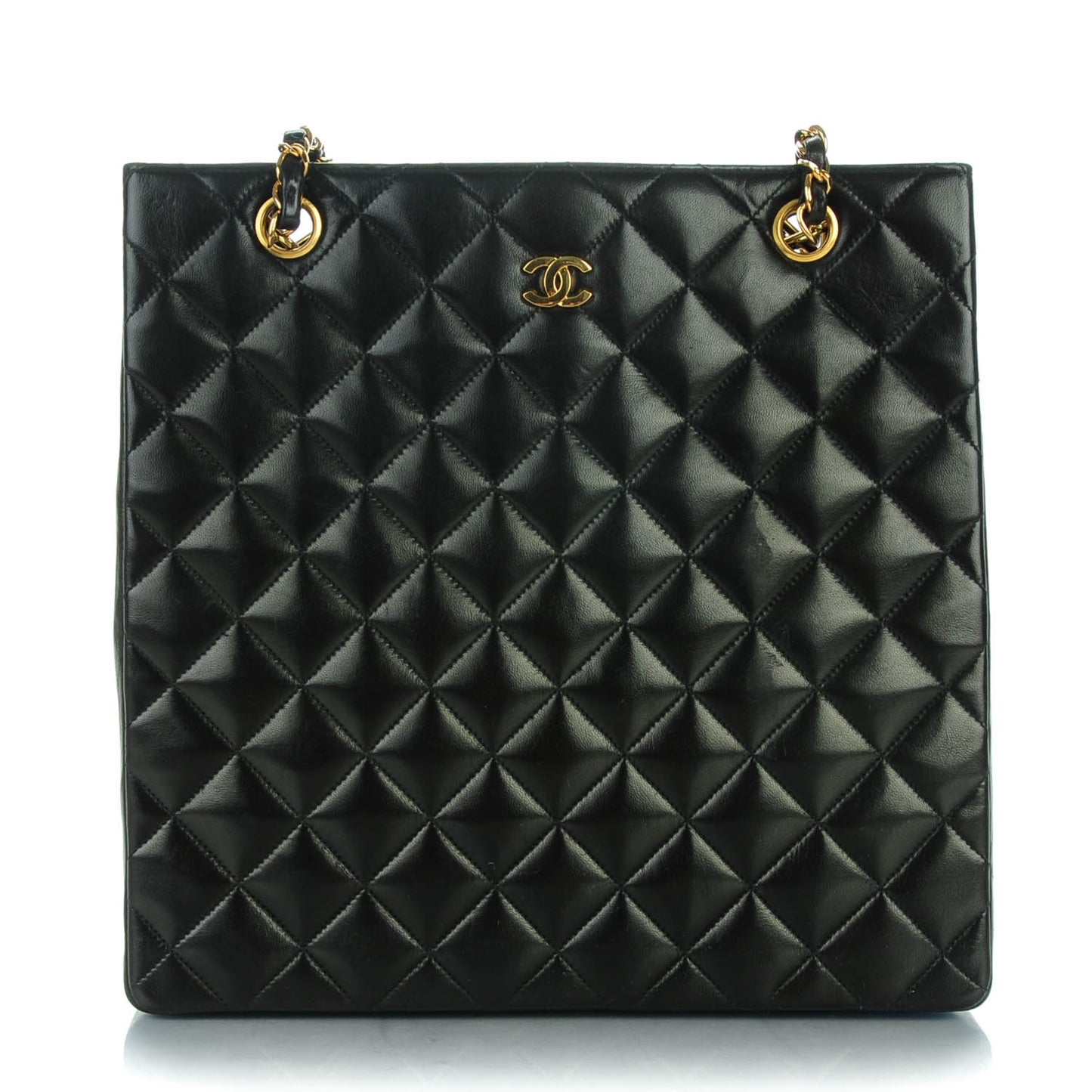 Lambskin Quilted Shoulder Bag Black