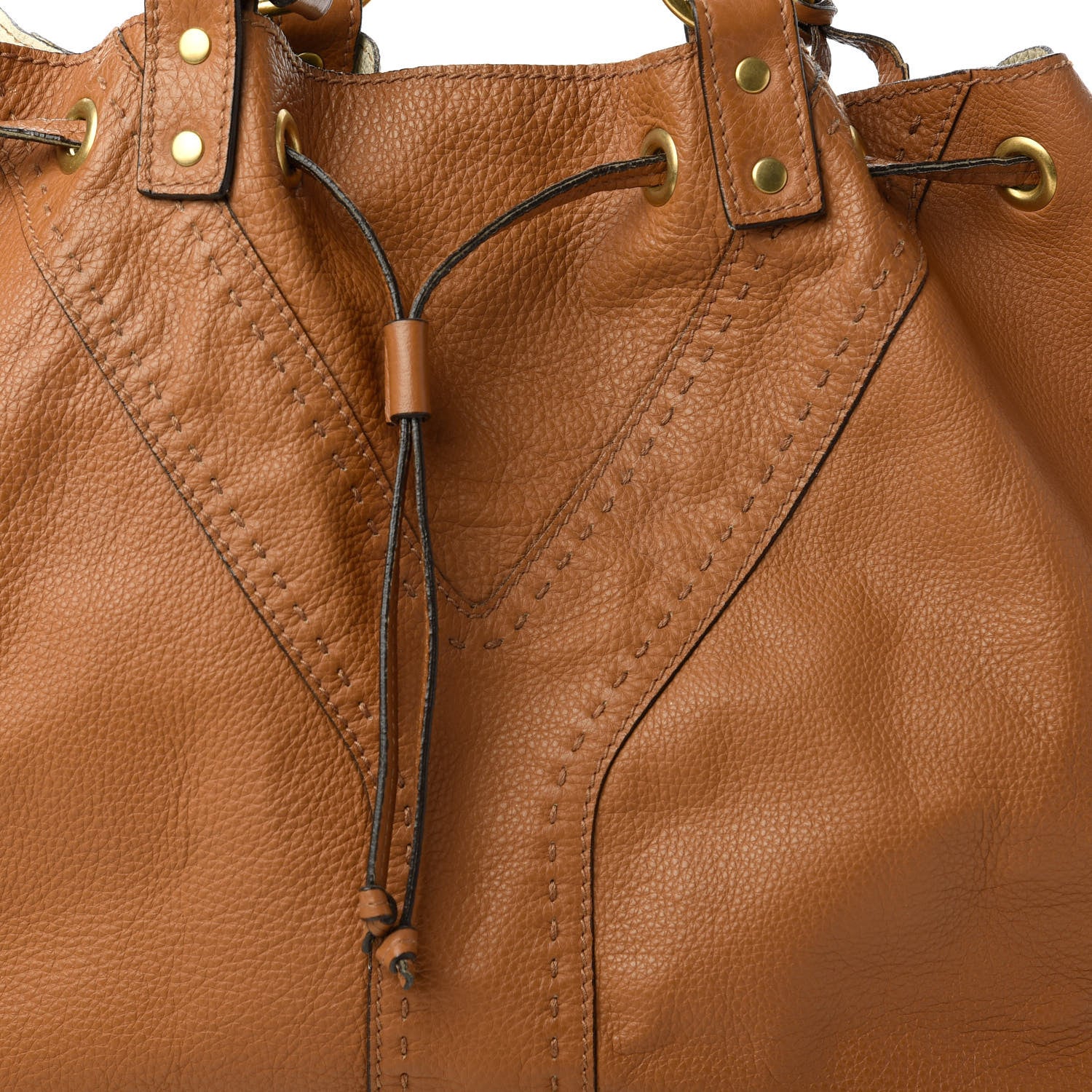 Saint Laurent Calfskin Reversible Double Sac Y Tote Tan Ivory 8 of 16