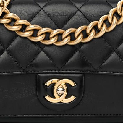 Chanel Iridescent Calfskin Quilted Small Straight Lined Flap Black 8 of 15