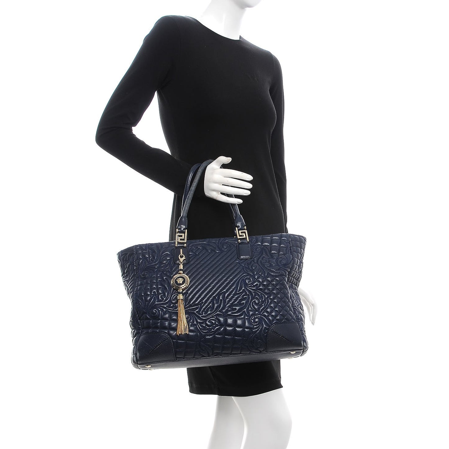 Barocco Quilted Nappa Elettra Vanitas Tote Navy