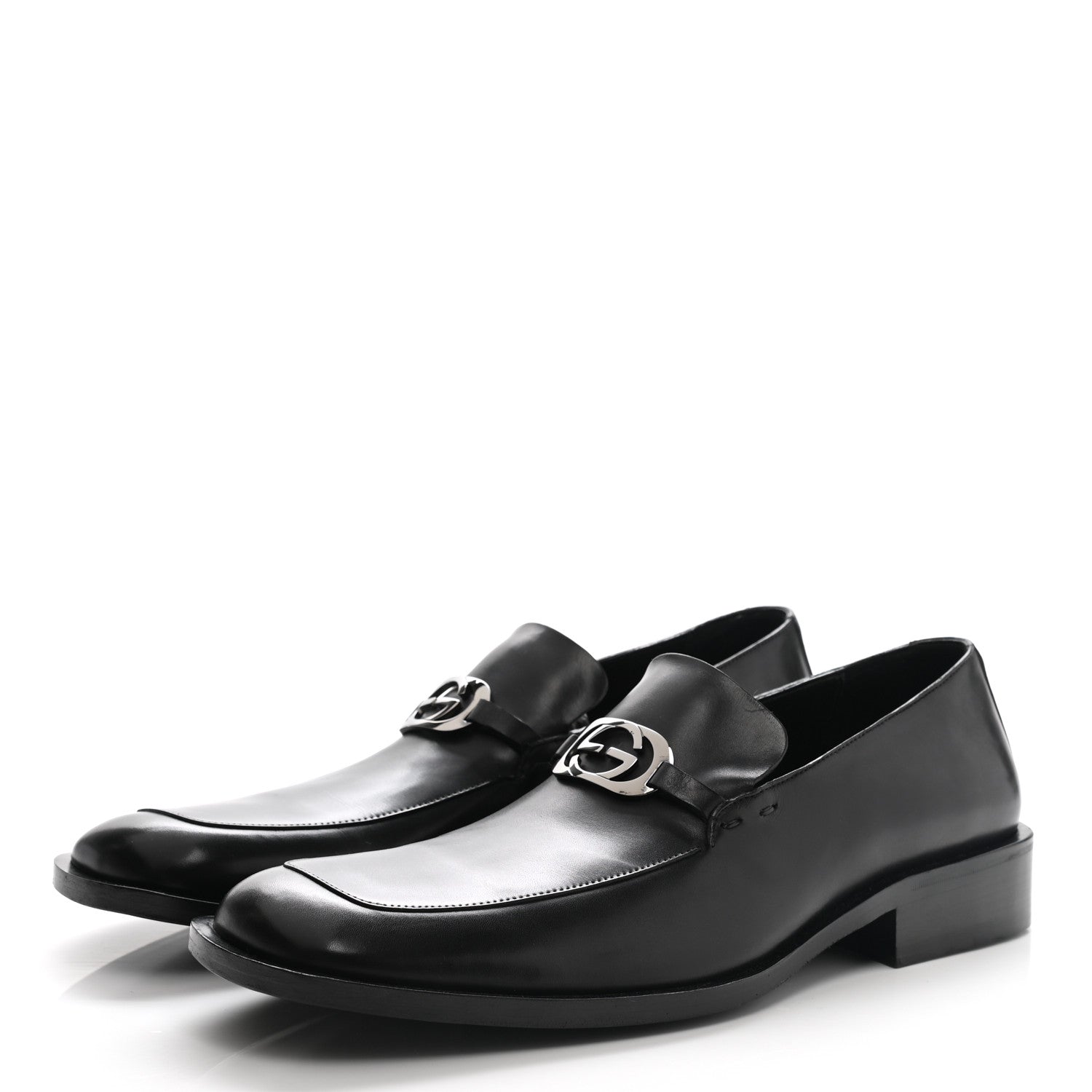 Gucci Calfskin Interlocking G Mens Loafers 10 Black 3 of 8