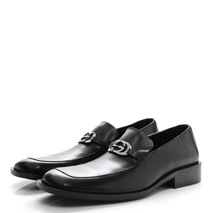 Gucci Calfskin Interlocking G Mens Loafers 10 Black 3 of 8
