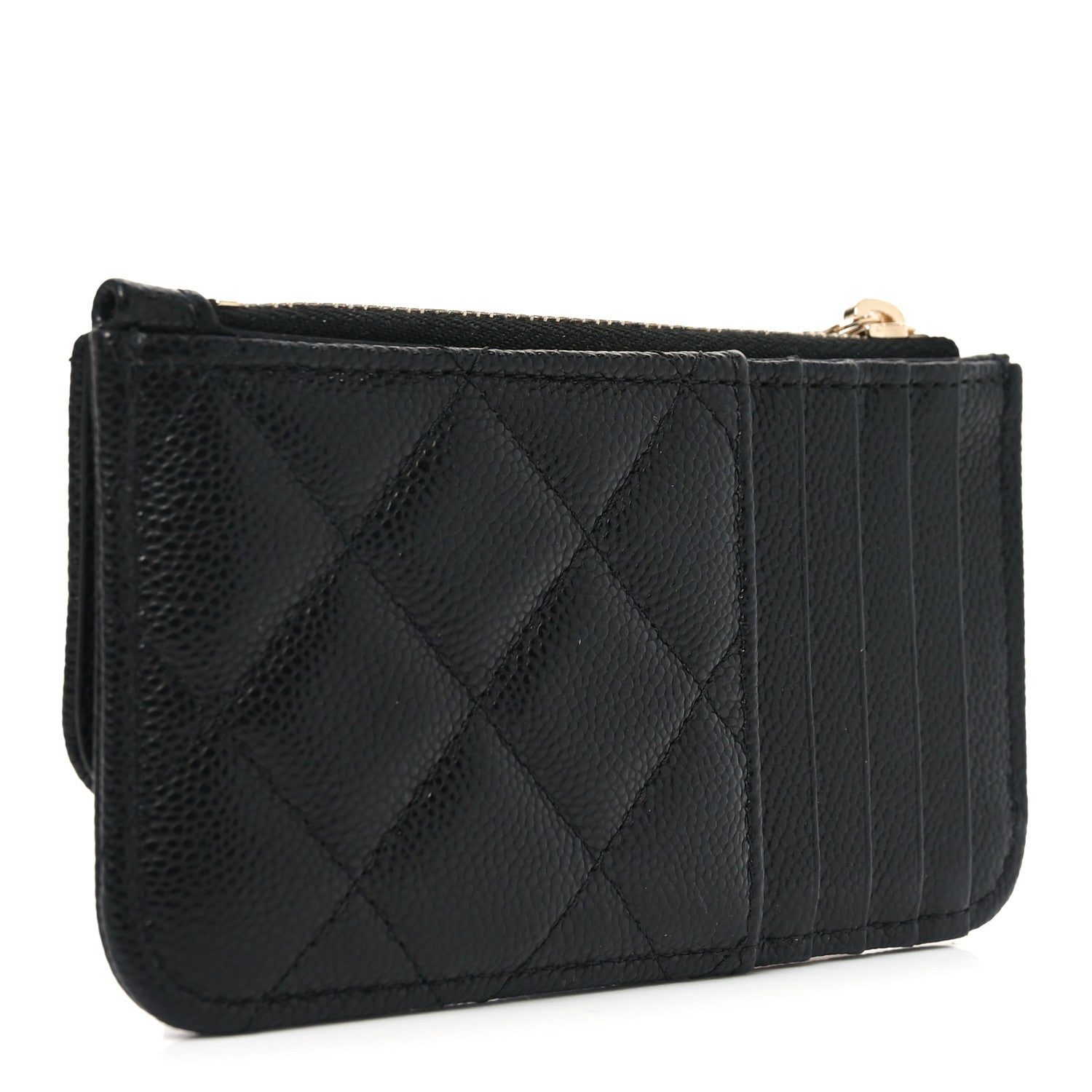 Chanel Caviar Quilted Flap Zip Card Holder Black 3 of 8