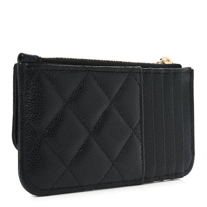 Chanel Caviar Quilted Flap Zip Card Holder Black 3 of 8