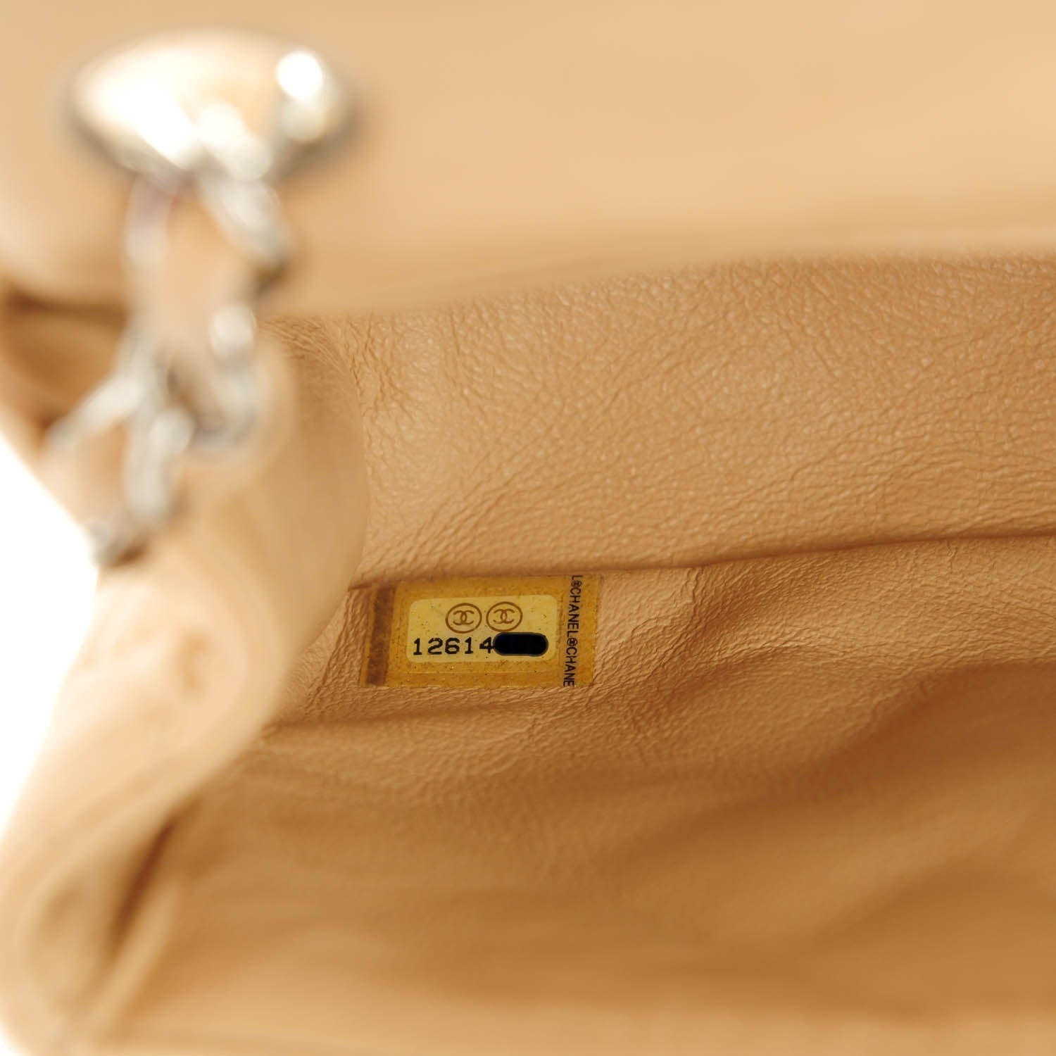 Chanel Lambskin Quilted Mini Square Flap Beige Clair 9 of 10