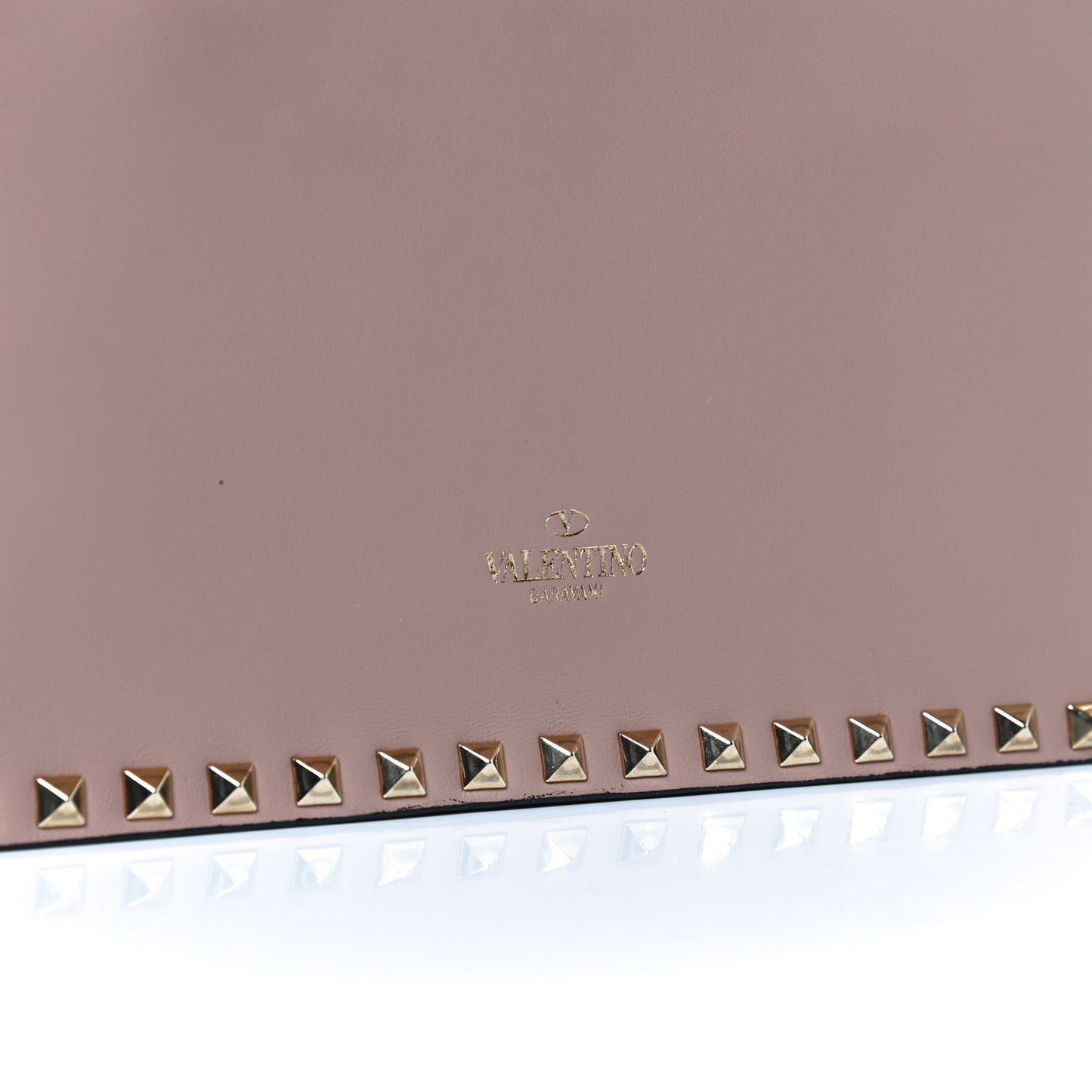 Nappa Rockstud Wristlet Clutch Soft Noisette