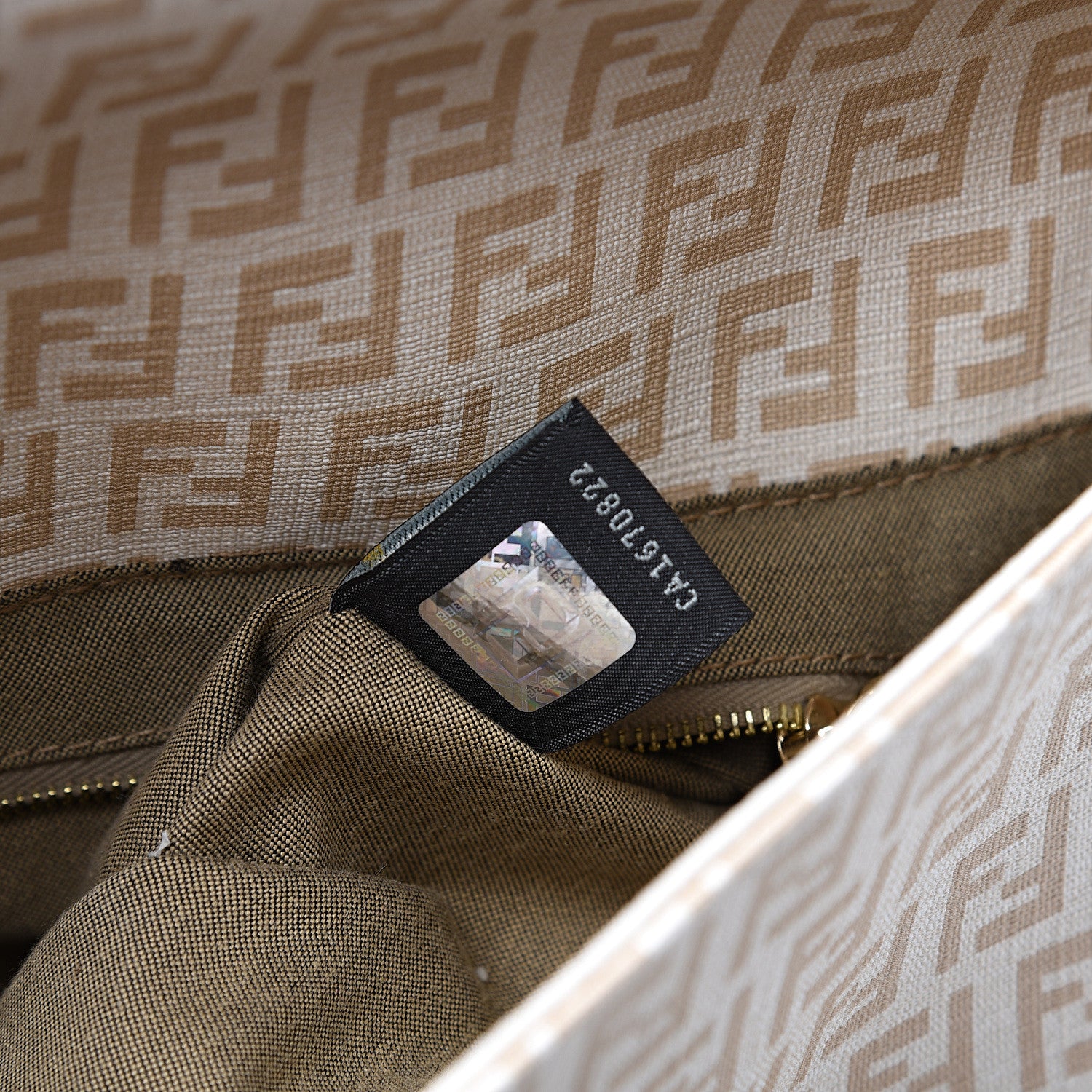 Fendi Zucchino Spalmati Forever Mama Baguette Crema Ecru 7 of 13