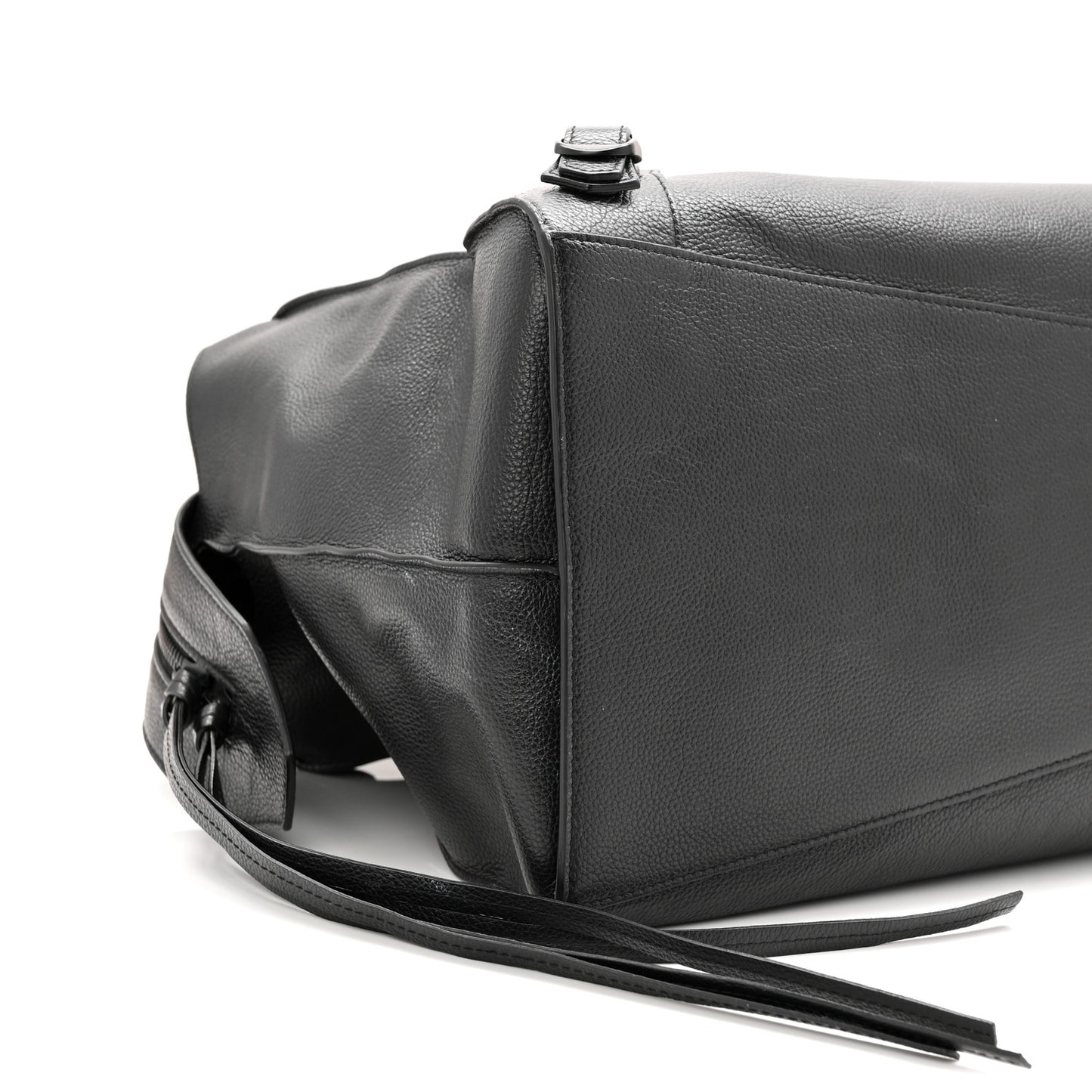 Grained Calfskin Neo Classic Black Hardware Large Top Handle Bag Black